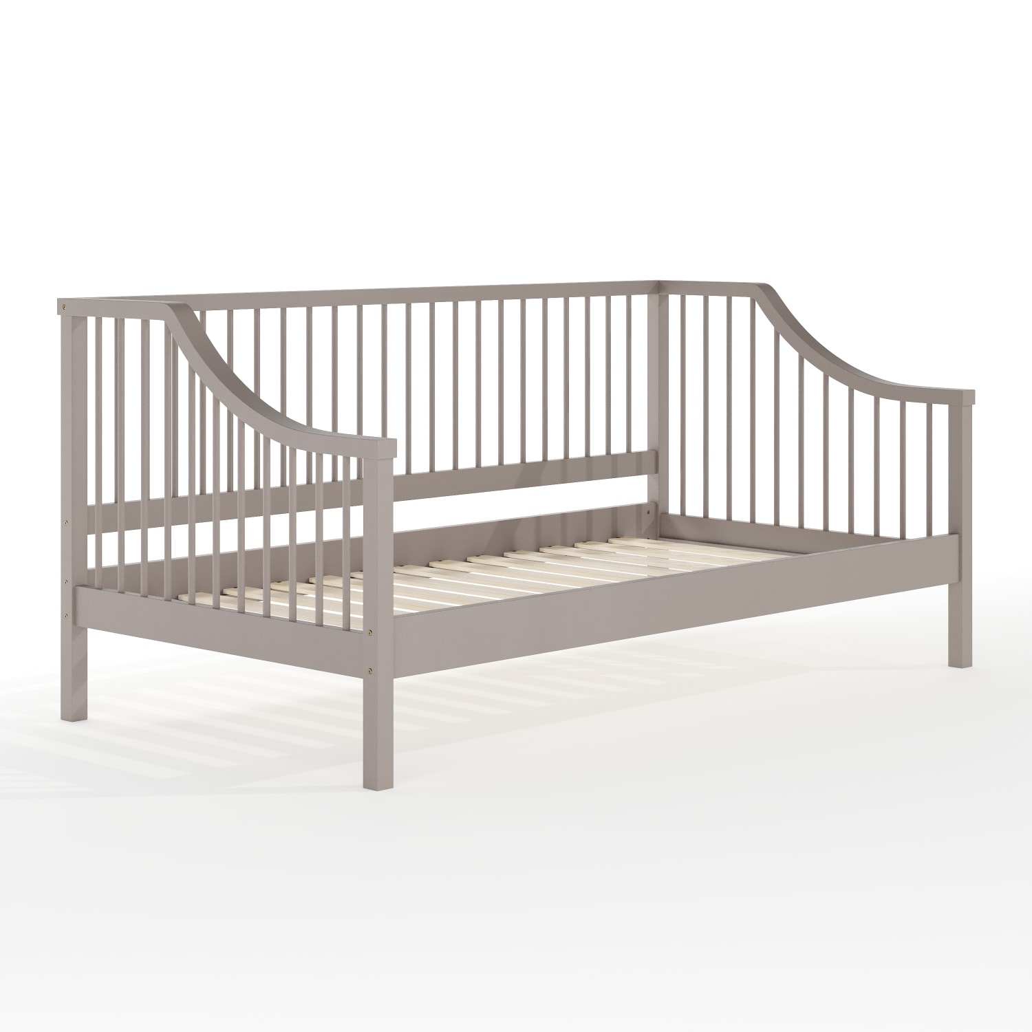 Flash Furniture Martha Stewart Neely Solid Wood Platform Daybed with Wooden Spindles and Slatted Foundation with No Box Spring Required, Gray, Twin - Image 3
