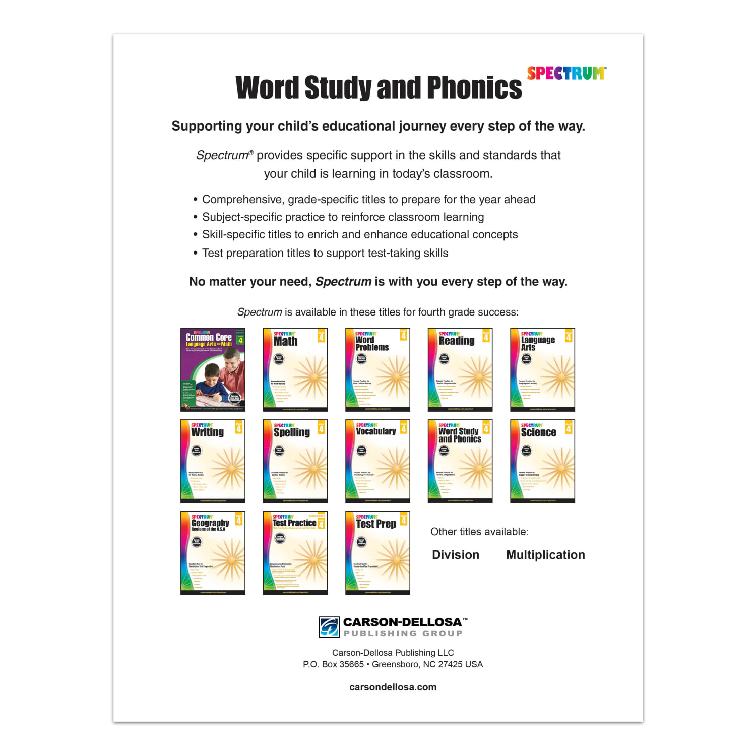 Carson-Dellosa Spectrum Word Study And Phonics Workbook, Grade 4 - Image 4