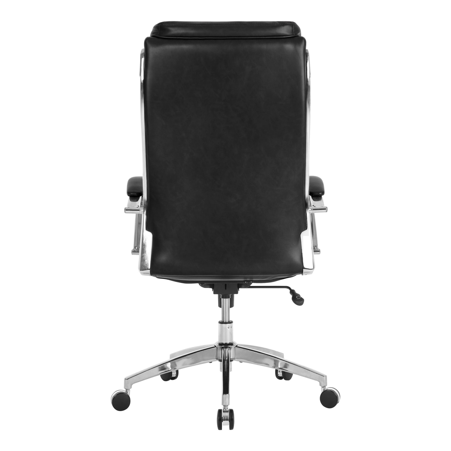 Realspace Modern Comfort Verismo Bonded Leather High Back Executive Office Chair BlackChrome BIFMA Compliant PopularChairscom