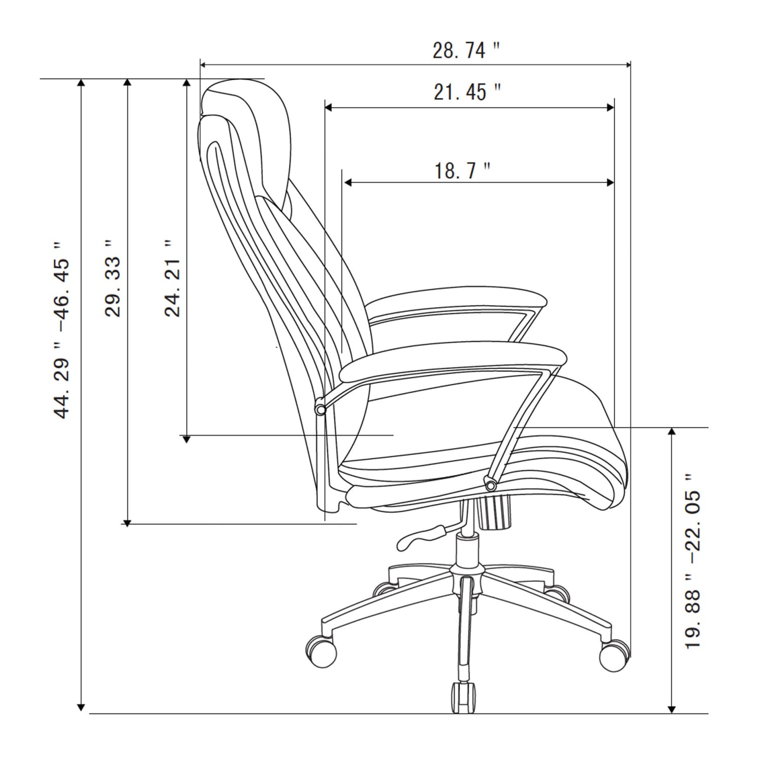 Realspace Modern Comfort Verismo Bonded Leather High Back Executive Office Chair BlackChrome BIFMA Compliant PopularChairscom