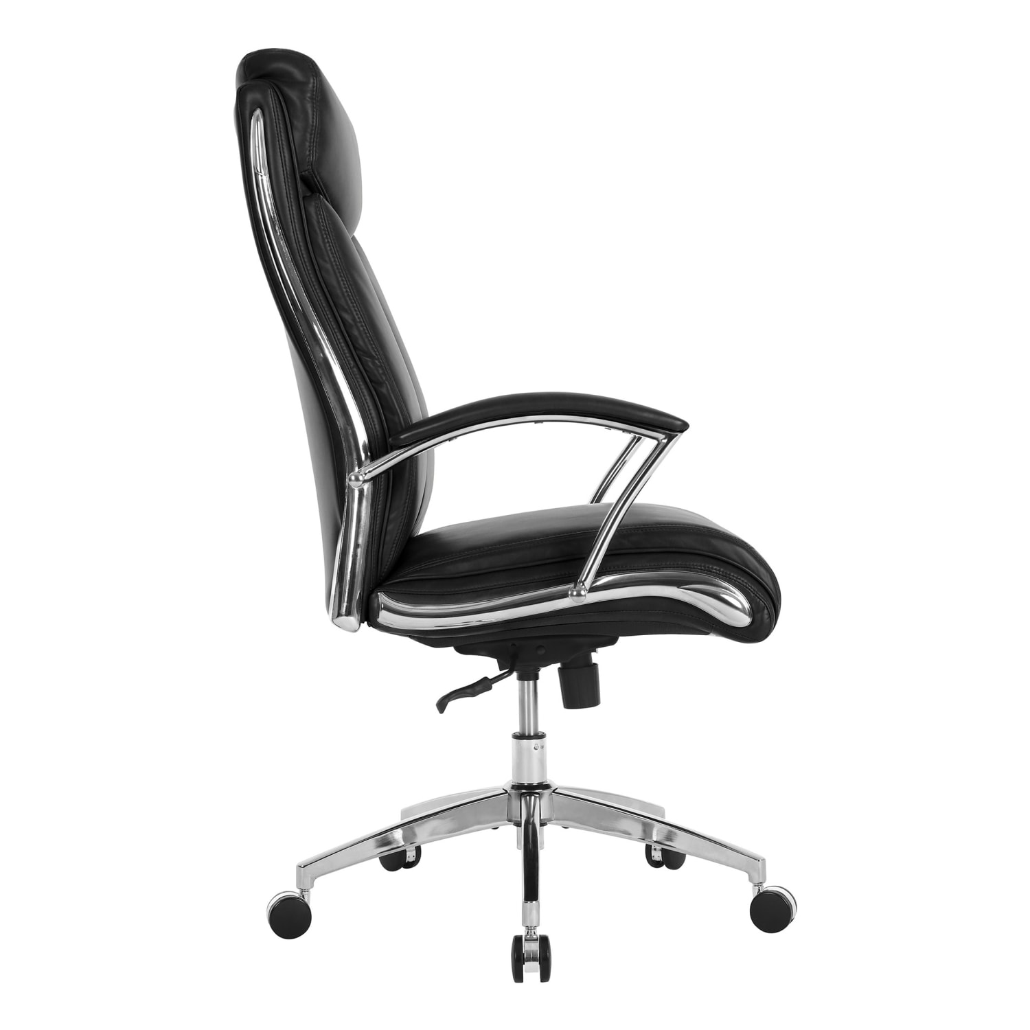 Realspace Modern Comfort Verismo Bonded Leather High Back Executive Office Chair BlackChrome BIFMA Compliant PopularChairscom