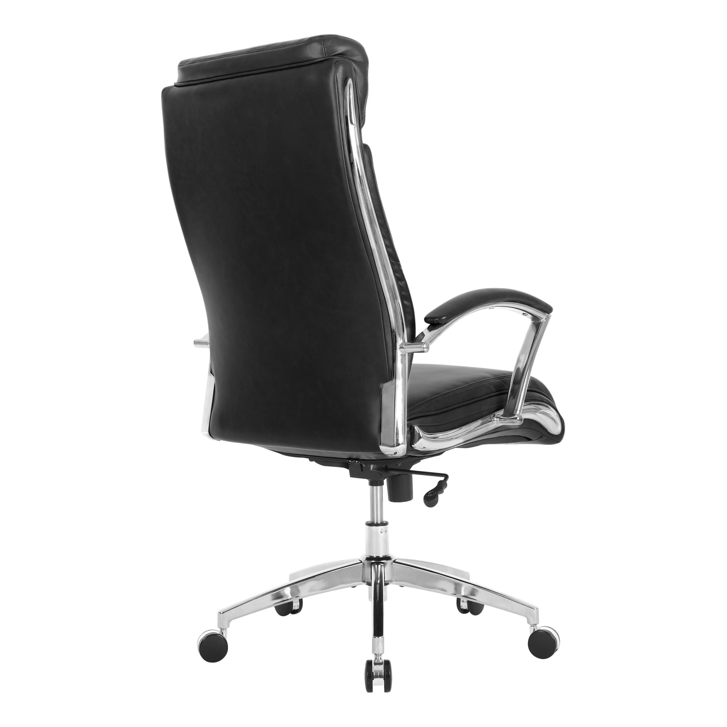 Realspace Modern Comfort Verismo Bonded Leather High Back Executive Office Chair BlackChrome BIFMA Compliant PopularChairscom