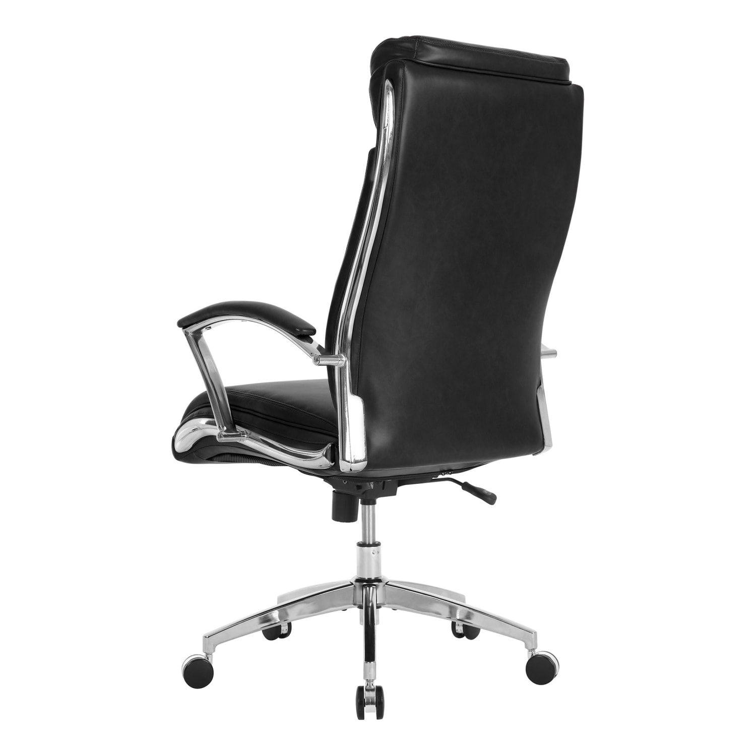 Realspace Modern Comfort Verismo Bonded Leather High Back Executive Office Chair BlackChrome BIFMA Compliant PopularChairscom