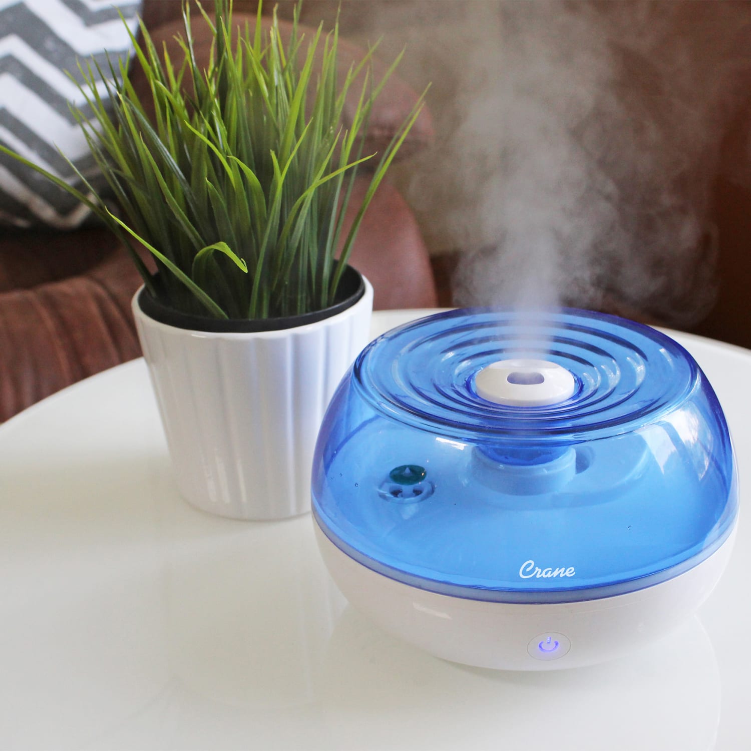 Crane Personal Ultrasonic Cool Mist Humidifier, 0.2 Gallons, 6 3/4in x 6 3/4in x 4 1/8in, Blue/White - Image 4