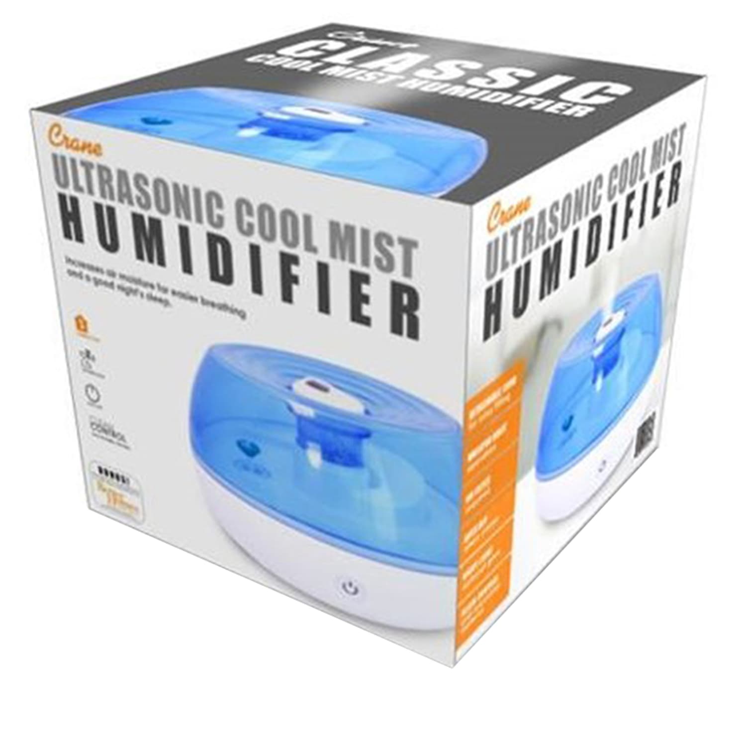 Crane Personal Ultrasonic Cool Mist Humidifier, 0.2 Gallons, 6 3/4in x 6 3/4in x 4 1/8in, Blue/White - Image 6