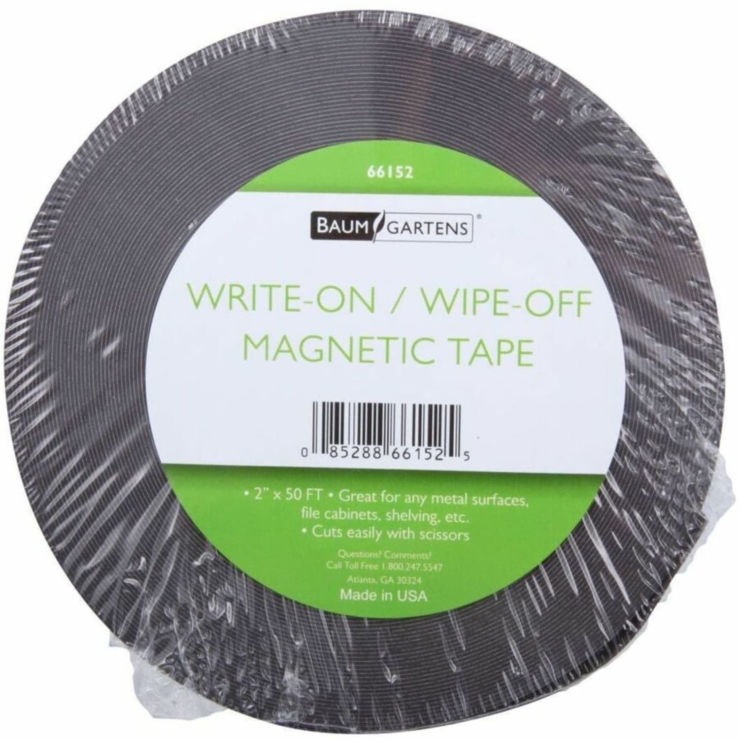 Zeus Write On/Wipe Off Magnetic Label Tape 50ft x 2in WHITE - 16.67 yd x 2in- White - Magnet - Damage Resistant -  - 66152 - Image 4