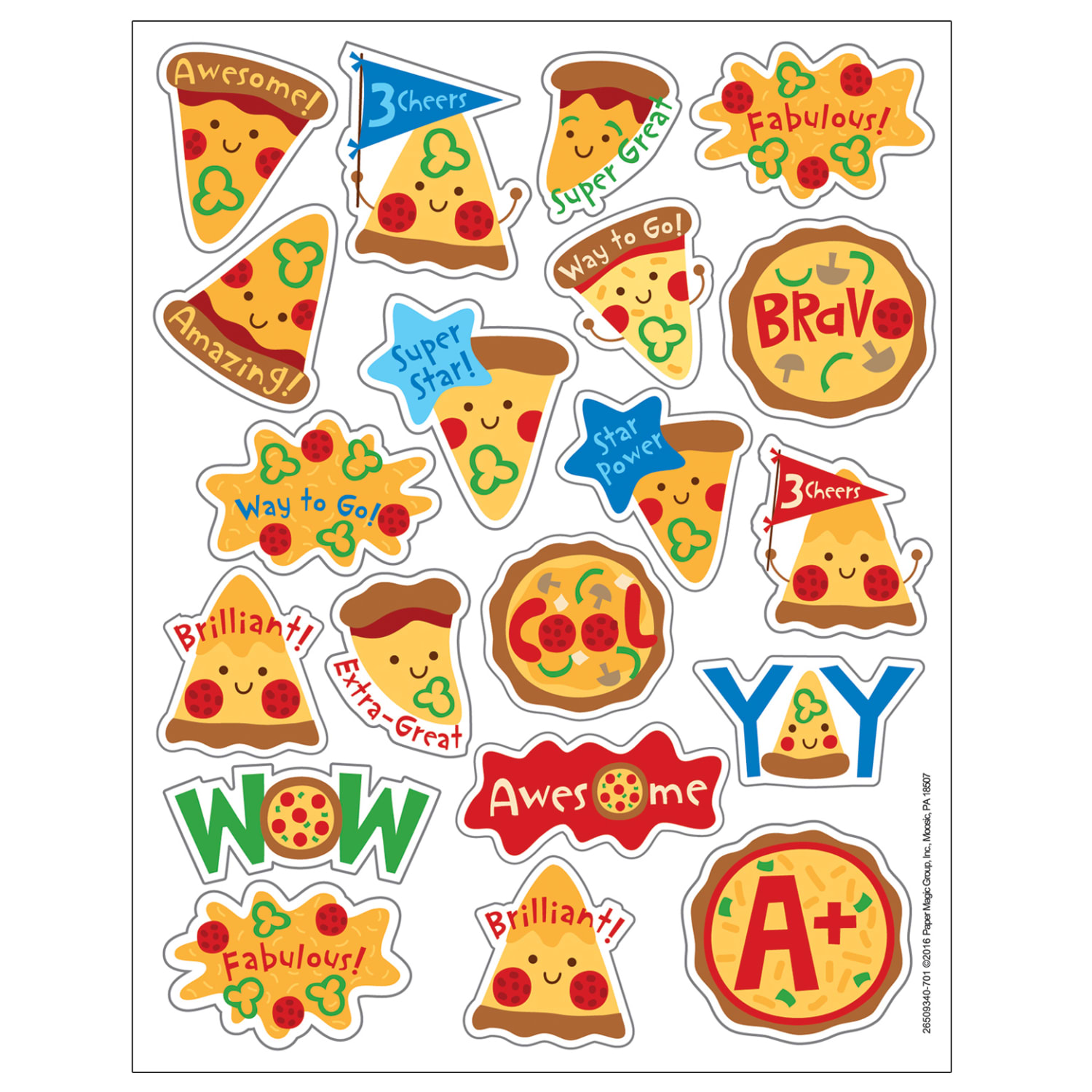 Eureka Scented Stickers, Pizza, 80 Stickers Per Pack, Set Of 6 Packs - Image 3