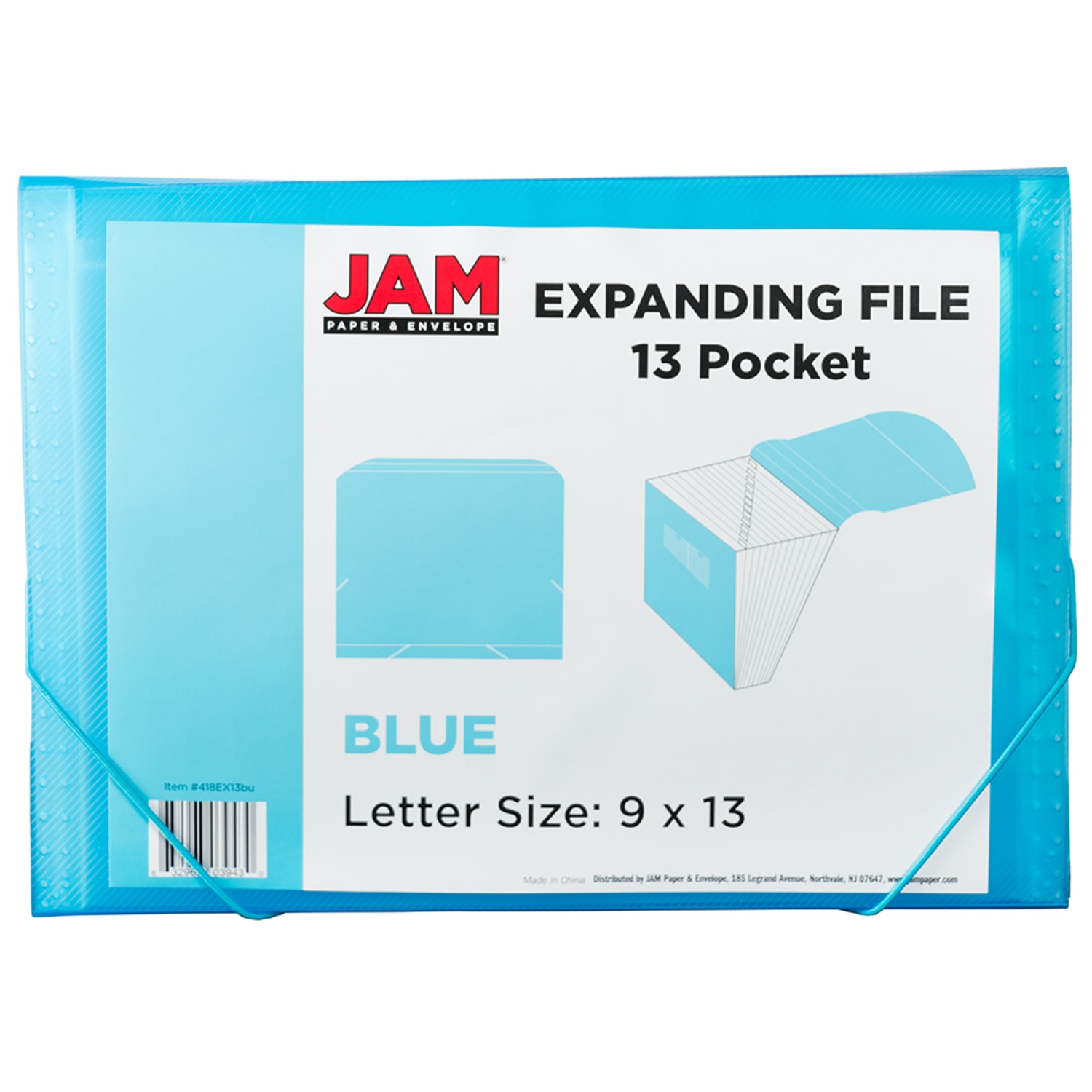 JAM Paper Letter Size Expanding File, 8in Expansion, 8-1/2in x 11in, Blue - Image 4