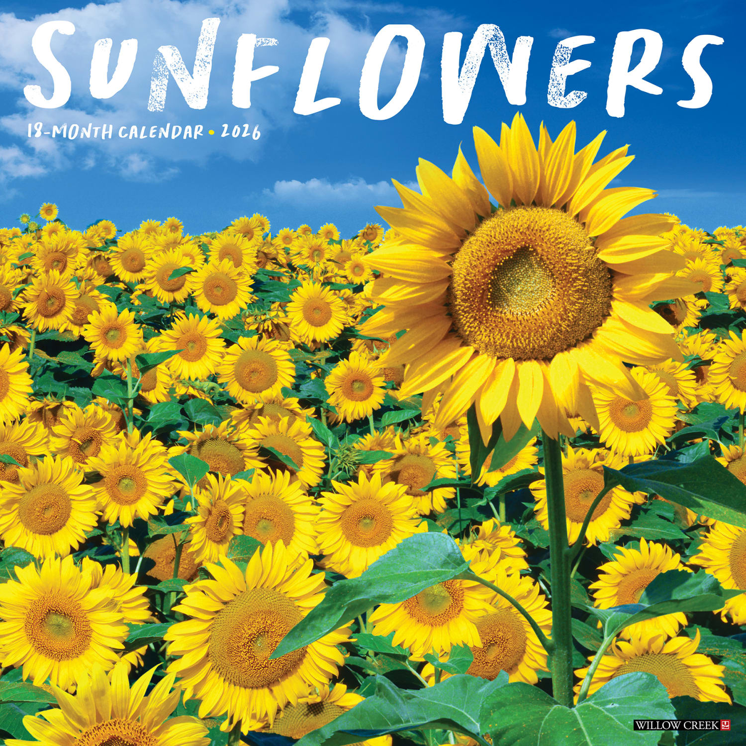 2026 Willow Creek Press Art & Design Monthly Wall Calendar, 12in x 12in, Sunflowers, January To December, 52907