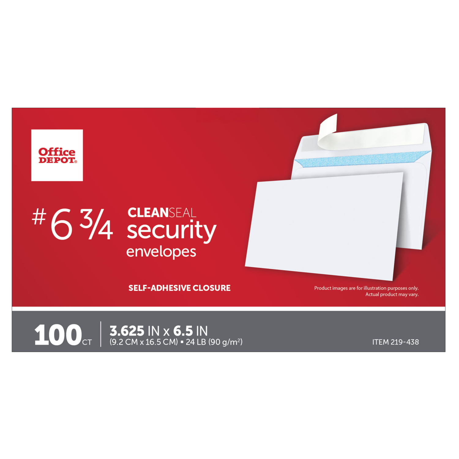 Office Depot Brand #6 3/4 Security Envelopes, 3-5/8in x 6-1/2in, Clean Seal, White, Box Of 100 - Image 5