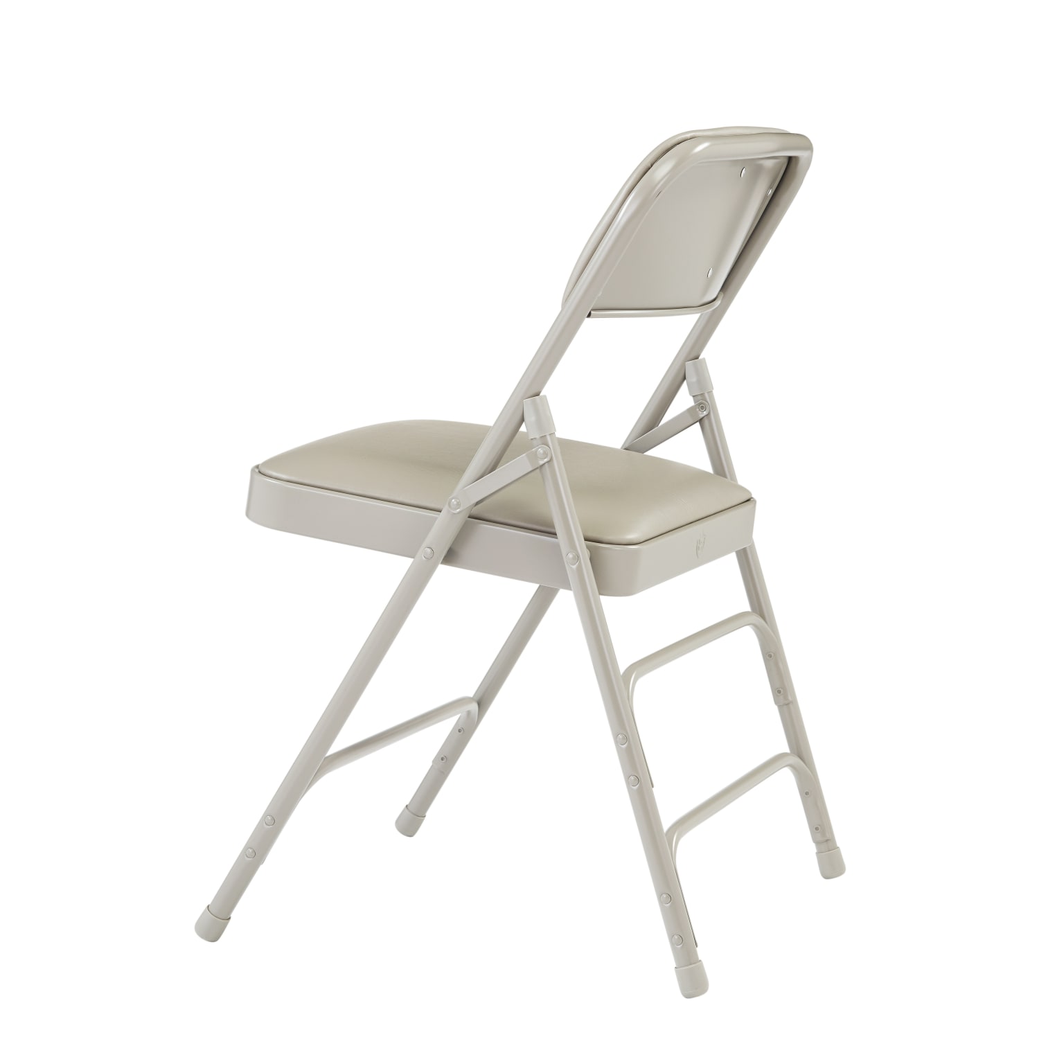 National Public Seating Vinyl Upholstered Triple Brace Folding Chairs Gray Pack Of 4 PopularChairscom