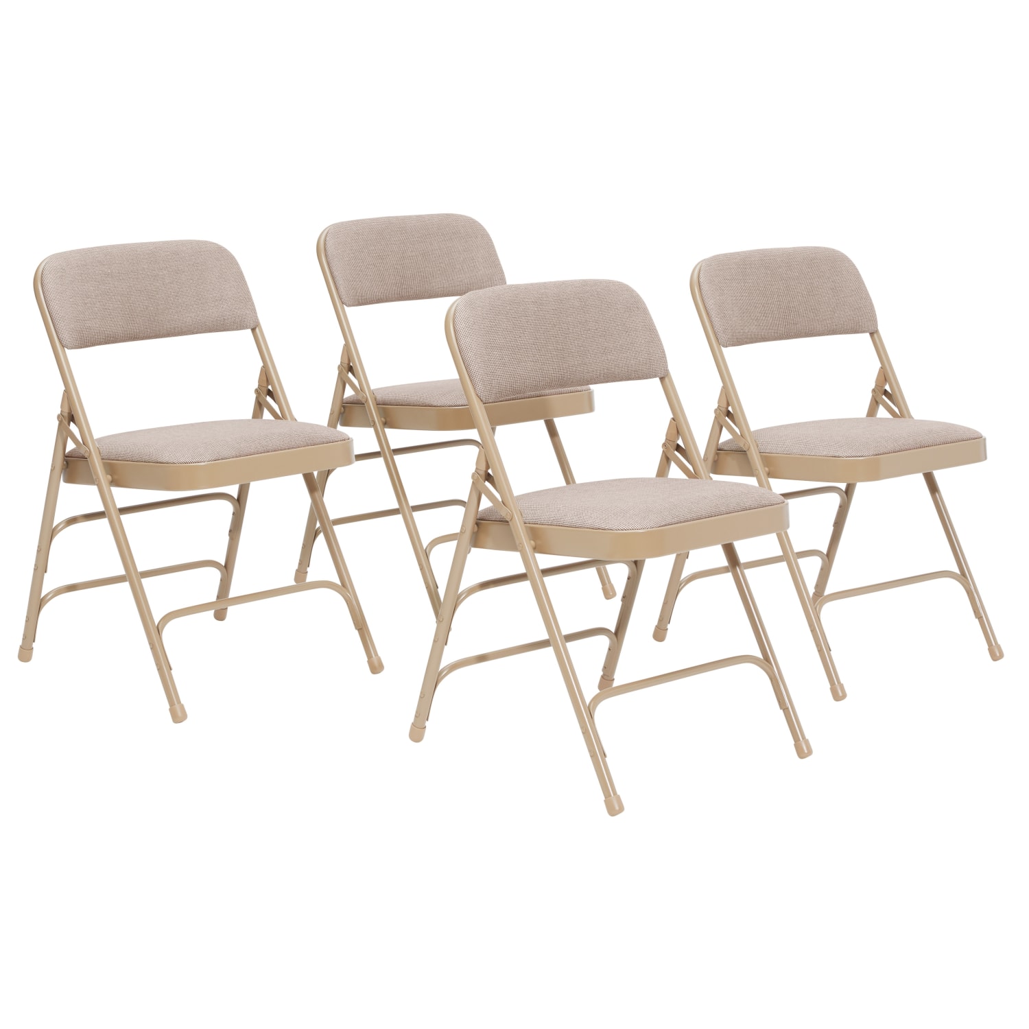 National Public Seating Upholstered Triple Brace Folding Chairs Beige Set Of 4 Chairs PopularChairscom