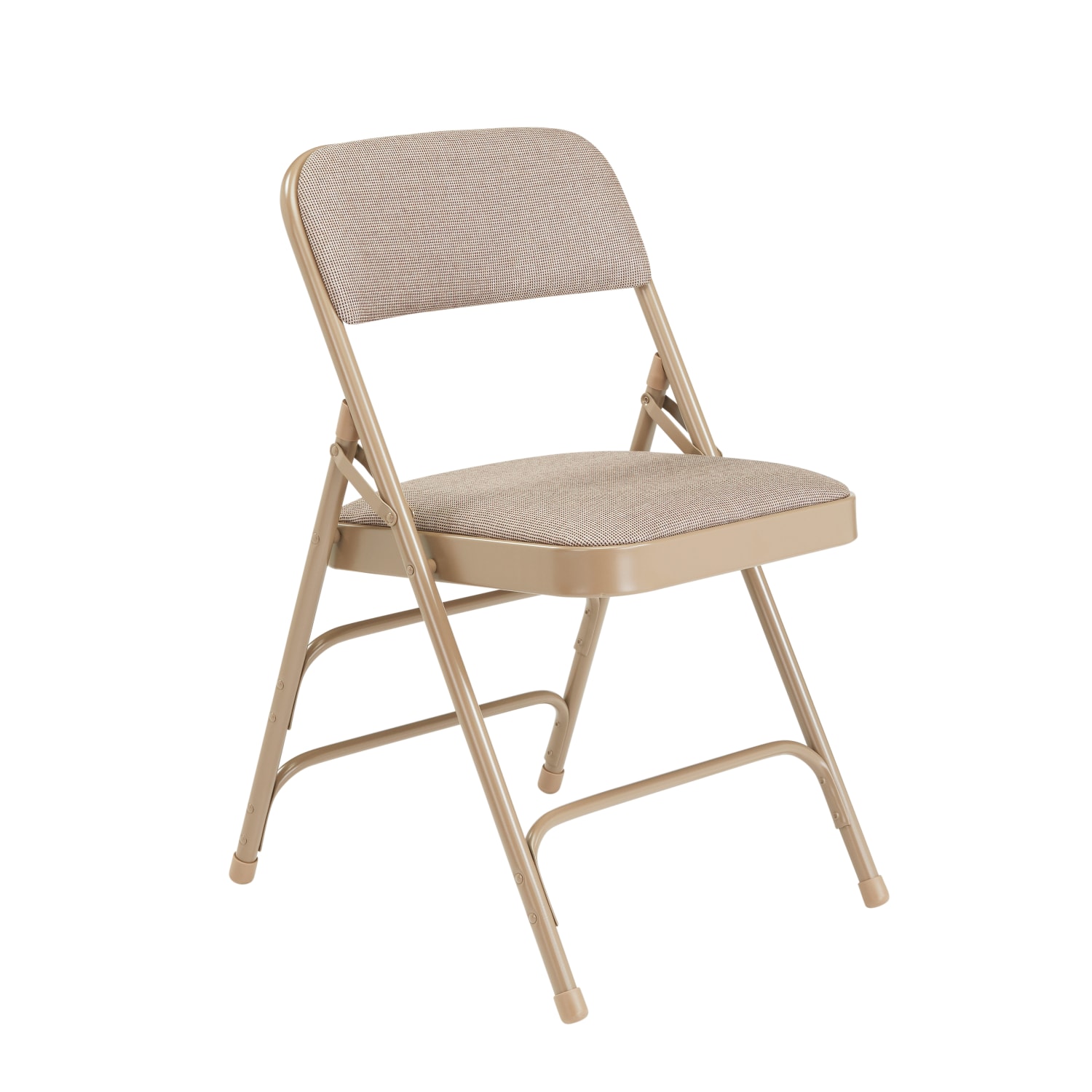 National Public Seating Upholstered Triple Brace Folding Chairs Beige Set Of 4 Chairs PopularChairscom