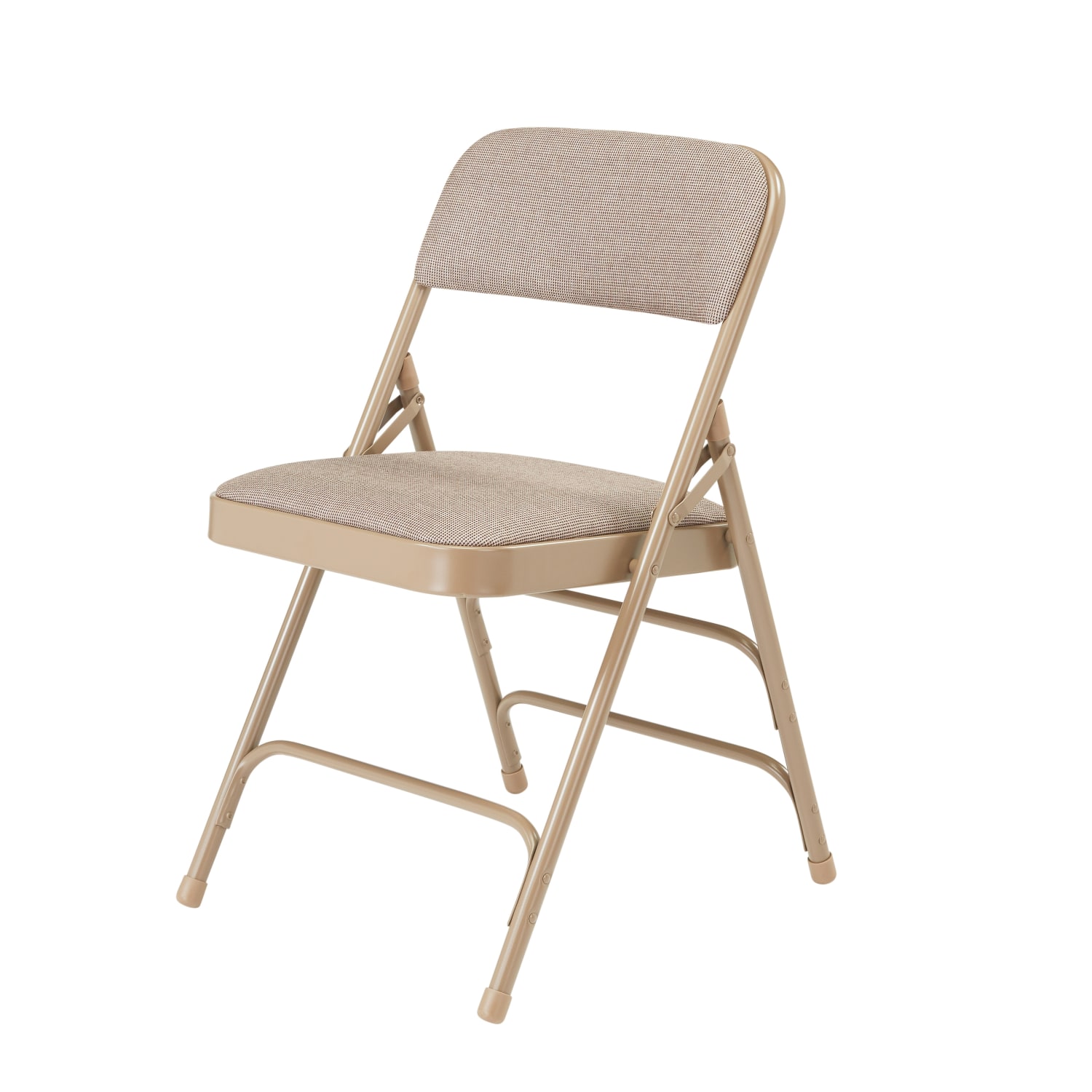 National Public Seating Upholstered Triple Brace Folding Chairs Beige Set Of 4 Chairs PopularChairscom