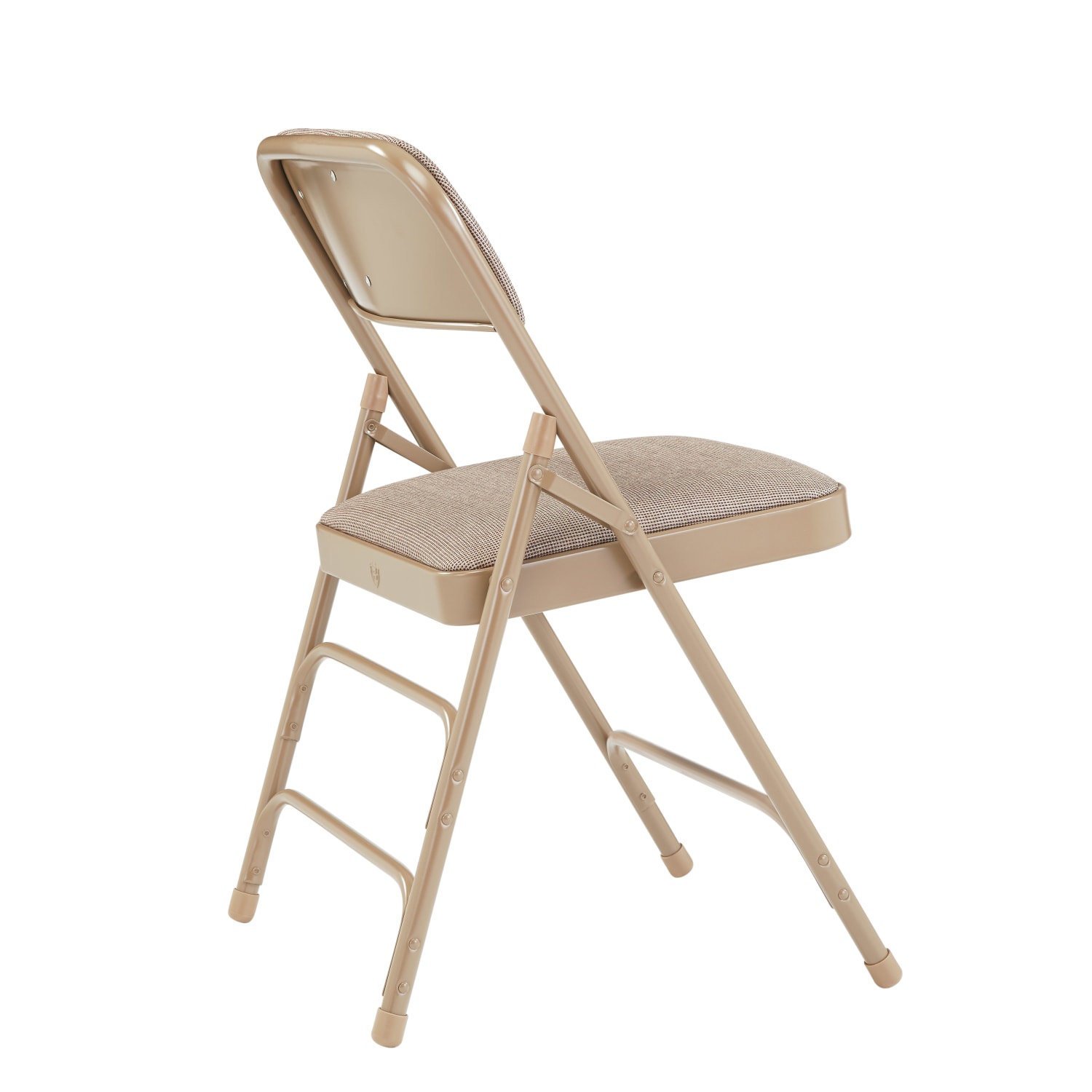 National Public Seating Upholstered Triple Brace Folding Chairs Beige Set Of 4 Chairs PopularChairscom