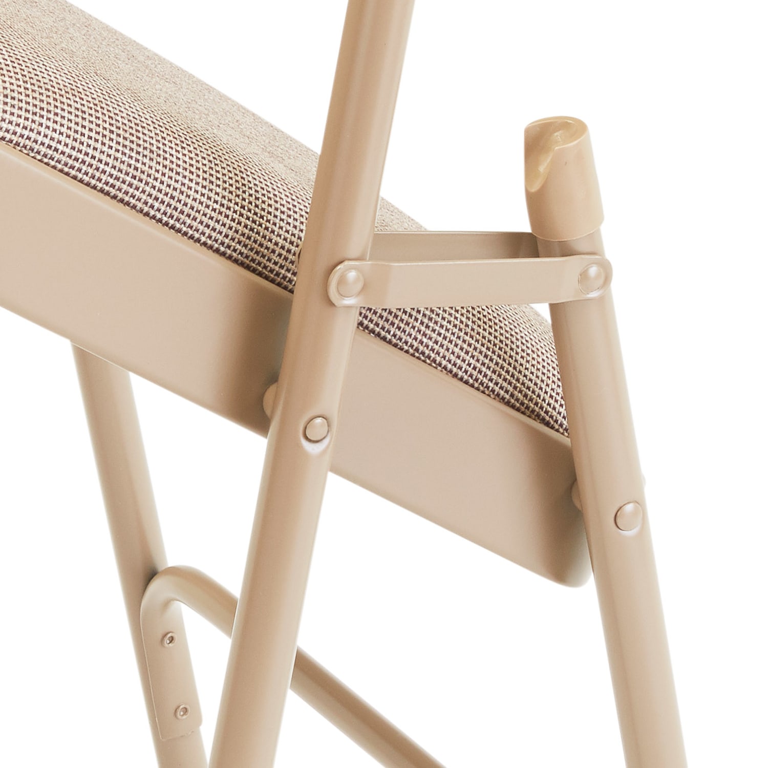 National Public Seating Upholstered Triple Brace Folding Chairs Beige Set Of 4 Chairs PopularChairscom