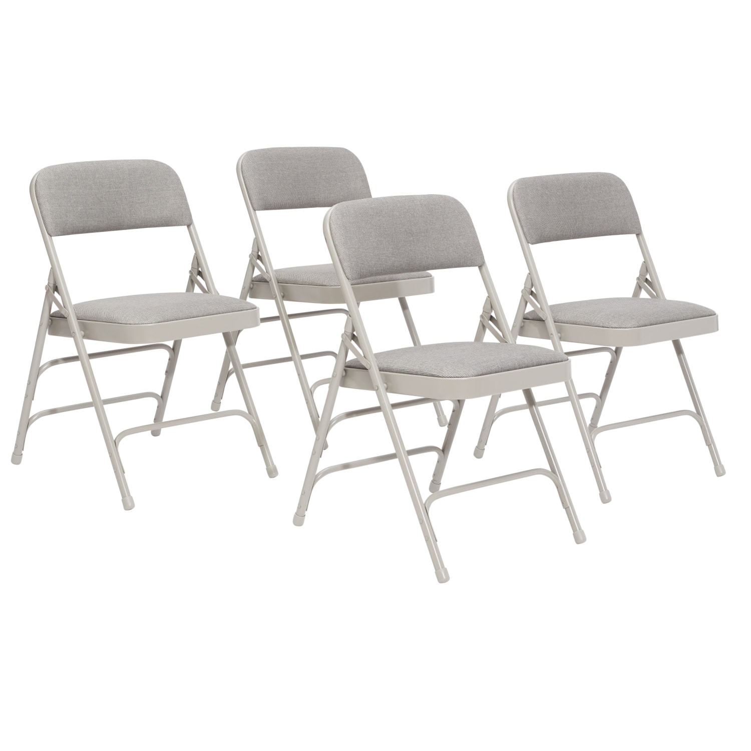 National Public Seating Fabric Upholstered Triple Brace Folding Chairs Gray Pack Of 4 PopularChairscom