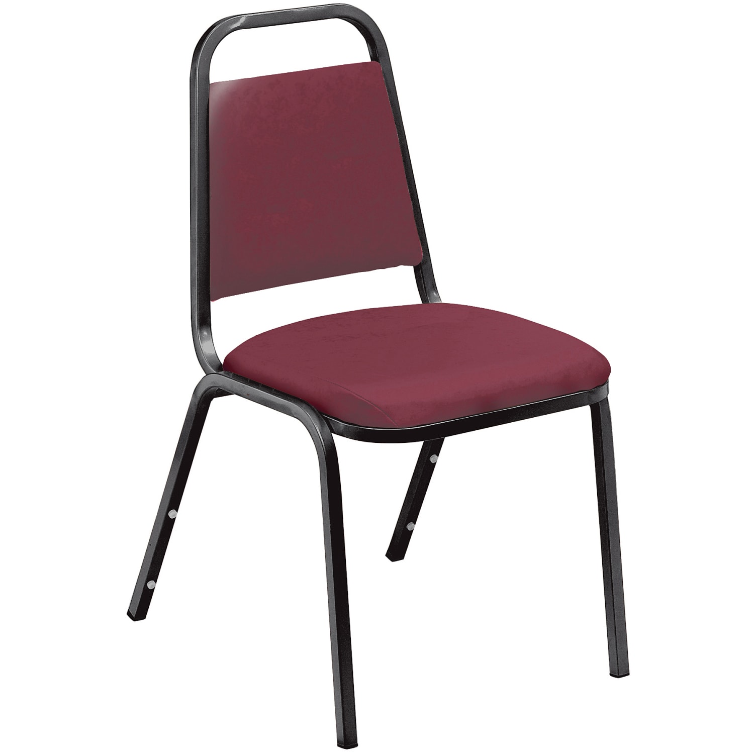 National Public Seating Standard Vinyl Padded Banquet Stack Chair Burgundy Black Pack Of 4 PopularChairscom