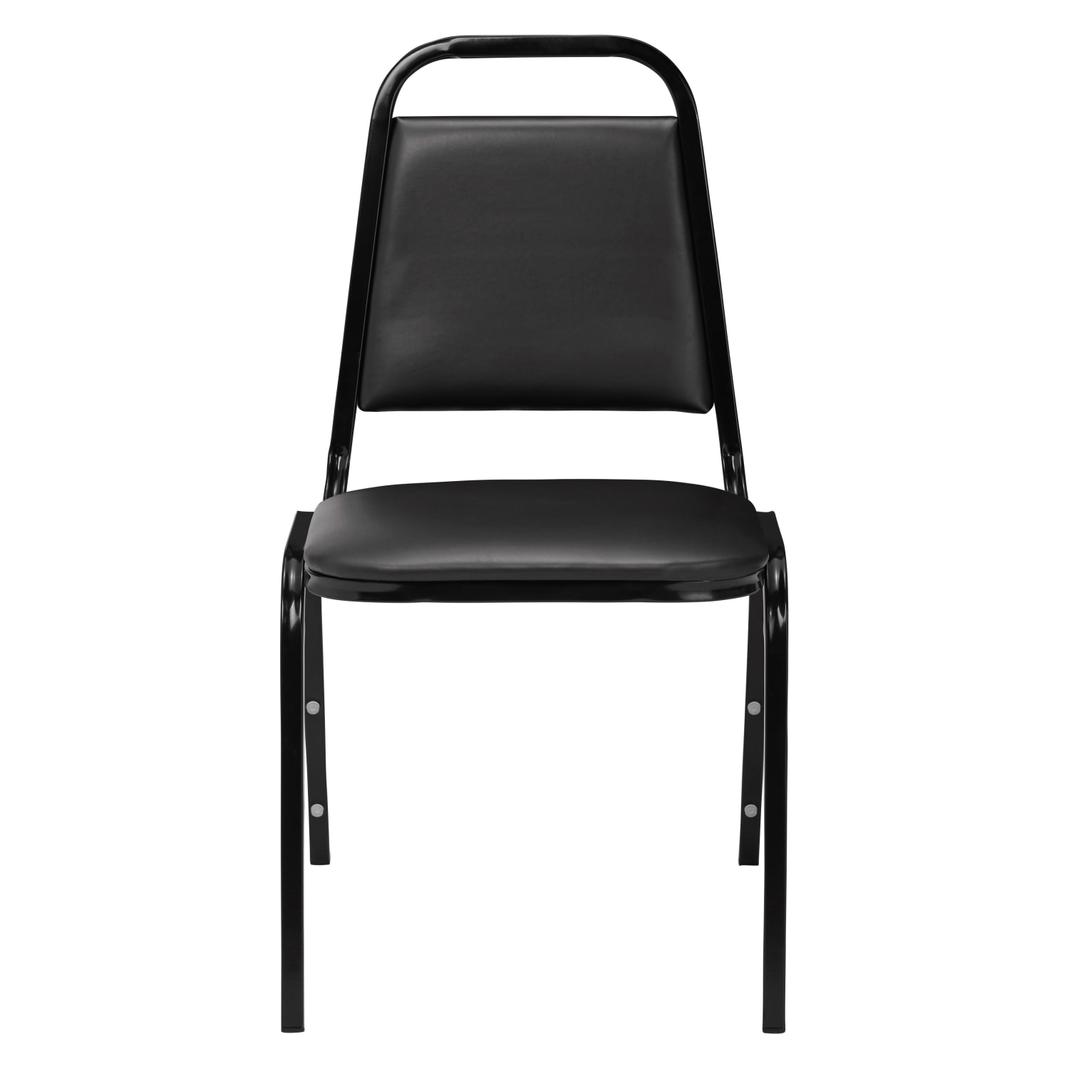 National Public Seating Square Back Padded Vinyl Seat Banquet Stack Chair 15 34in Seat Width Black SeatBlack Frame Set Of 40 PopularChairscom
