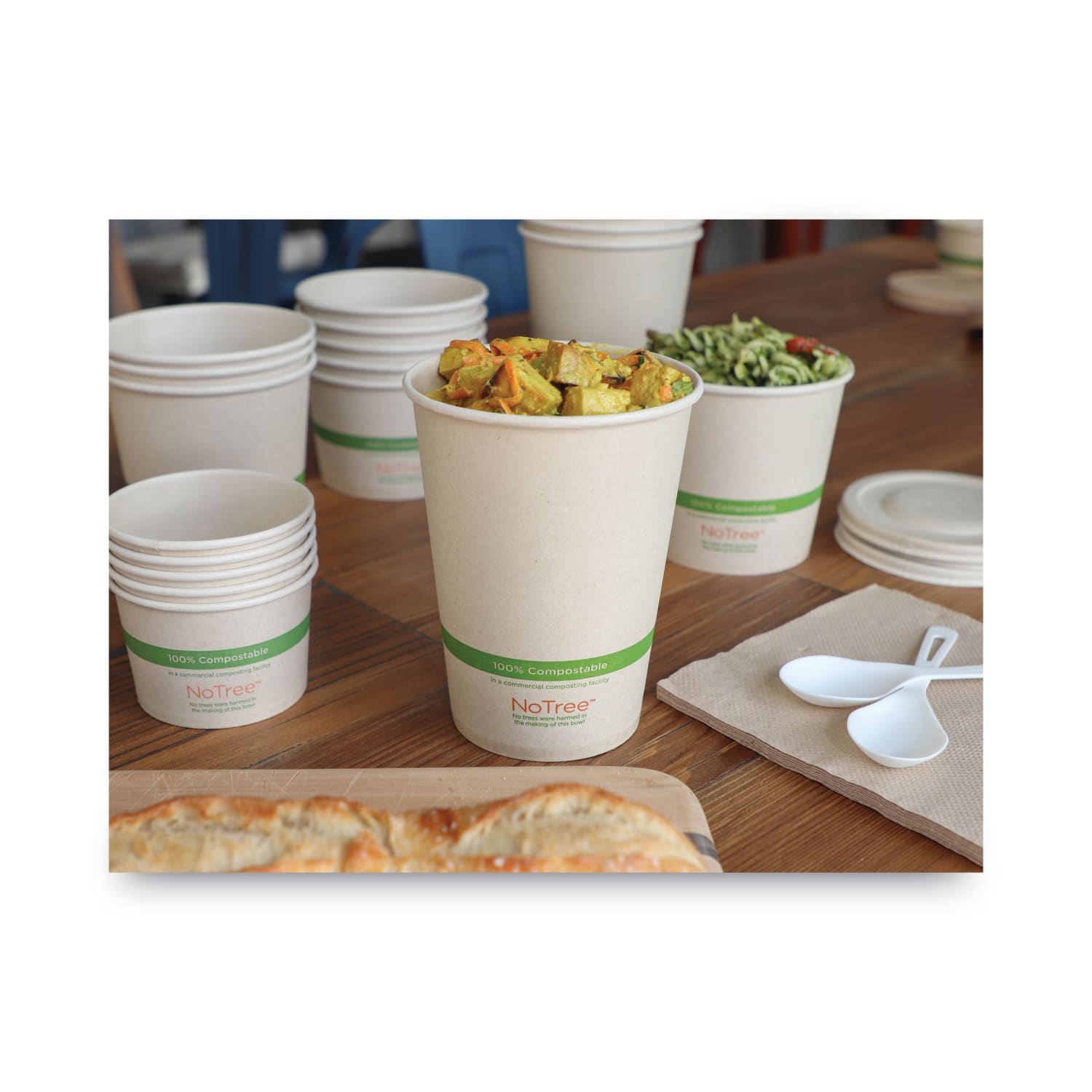 World Centric No Tree Paper Bowls, 32 Oz, 5-13/16inH x 4-7/16in Diameter, Natural, Carton Of 500 Bowls - Image 4