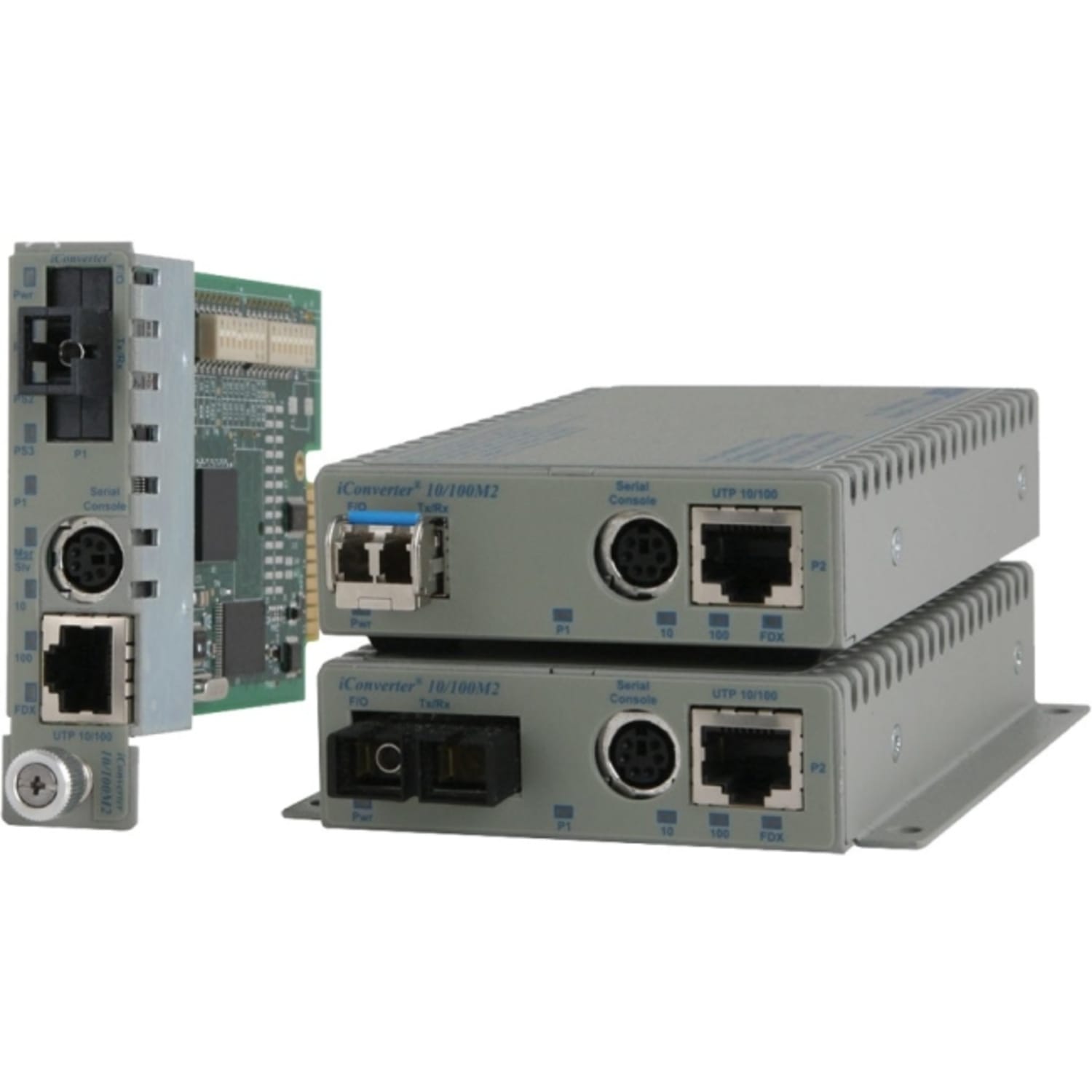 Omnitron Systems iConverter 10/100M2 8919N-0-x Transceiver/Media Converter - 1 x Network (RJ-45) - 10/100Base-TX, 100Base-X - 1 x Expansion Slots - SFP - 1 x SFP Slots - Desktop, Wall Mountable, Rail-mountable - Image 3