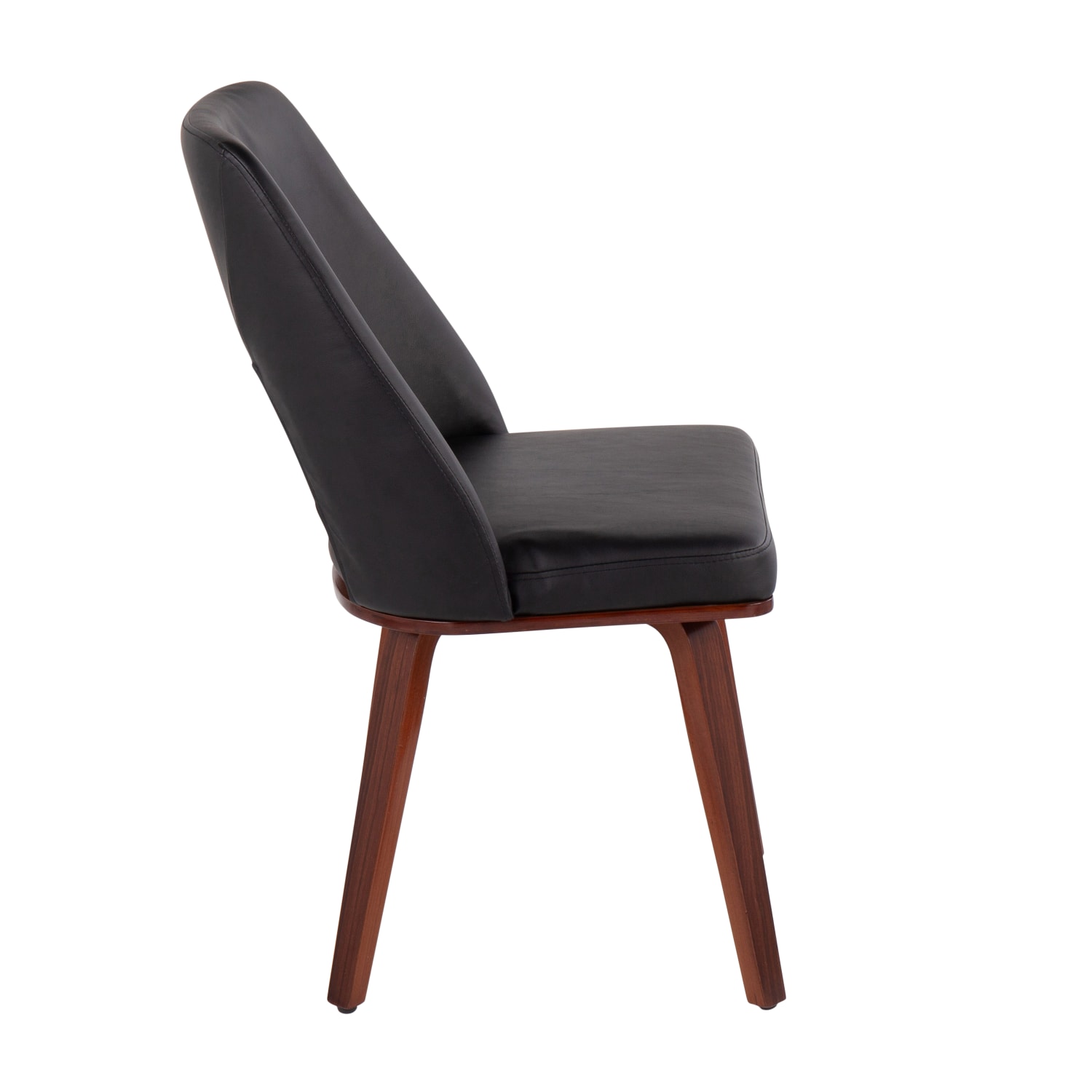 LumiSource Triad Mid-Century Modern Chairs, Black/Walnut, Set Of 2 Chairs - Image 4