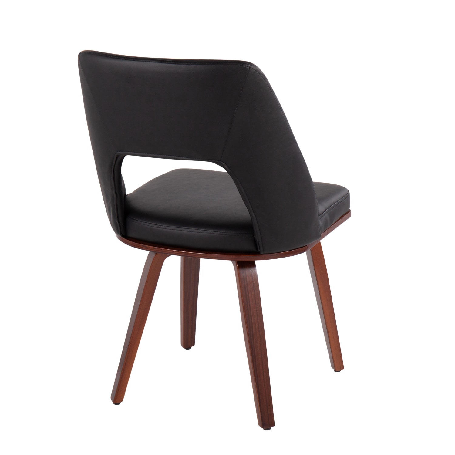 LumiSource Triad MidCentury Modern Chairs BlackWalnut Set Of 2 Chairs PopularChairscom LumiSource Triad Mid Century Modern Chairs BlackWalnut Set Of 2 Chairs PopularChairscom