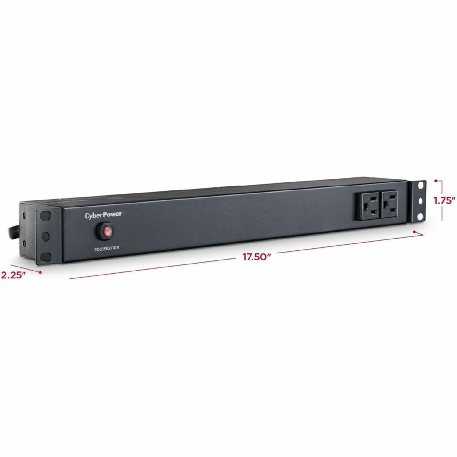 CyberPower PDU15B2F10R 100 - 125 VAC 15A Basic PDU - 12 Outlets, 15 ft, NEMA 5-15P, Horizontal, 1U, Lifetime Warranty - Image 3