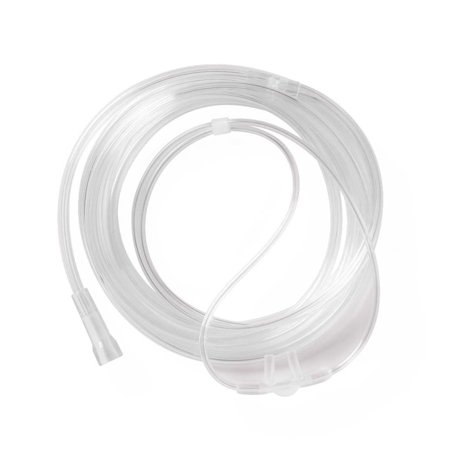 Medline Adult Cannulas With Crush-Resistant Tubing, Standard Connector, 7ft, Clear, Pack Of 50