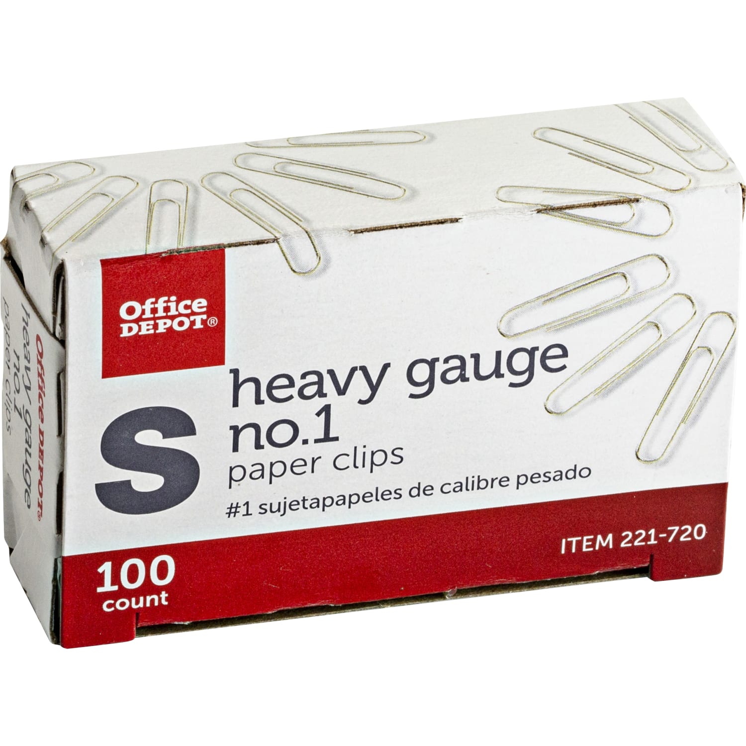 Office Depot Brand Heavy Gauge Paper Clips, No. 1, Small, Silver, Pack Of 5 Boxes, 100 Clips Per Box, 500 Total - Image 3