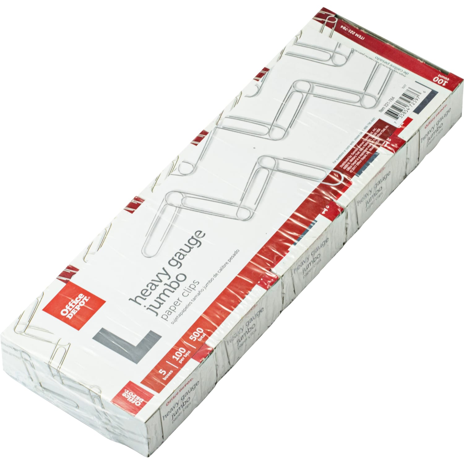 Office Depot Brand Paper Clips, 500 Total, Jumbo, Silver, 100 Per Box, Pack Of 5 Boxes - Image 5
