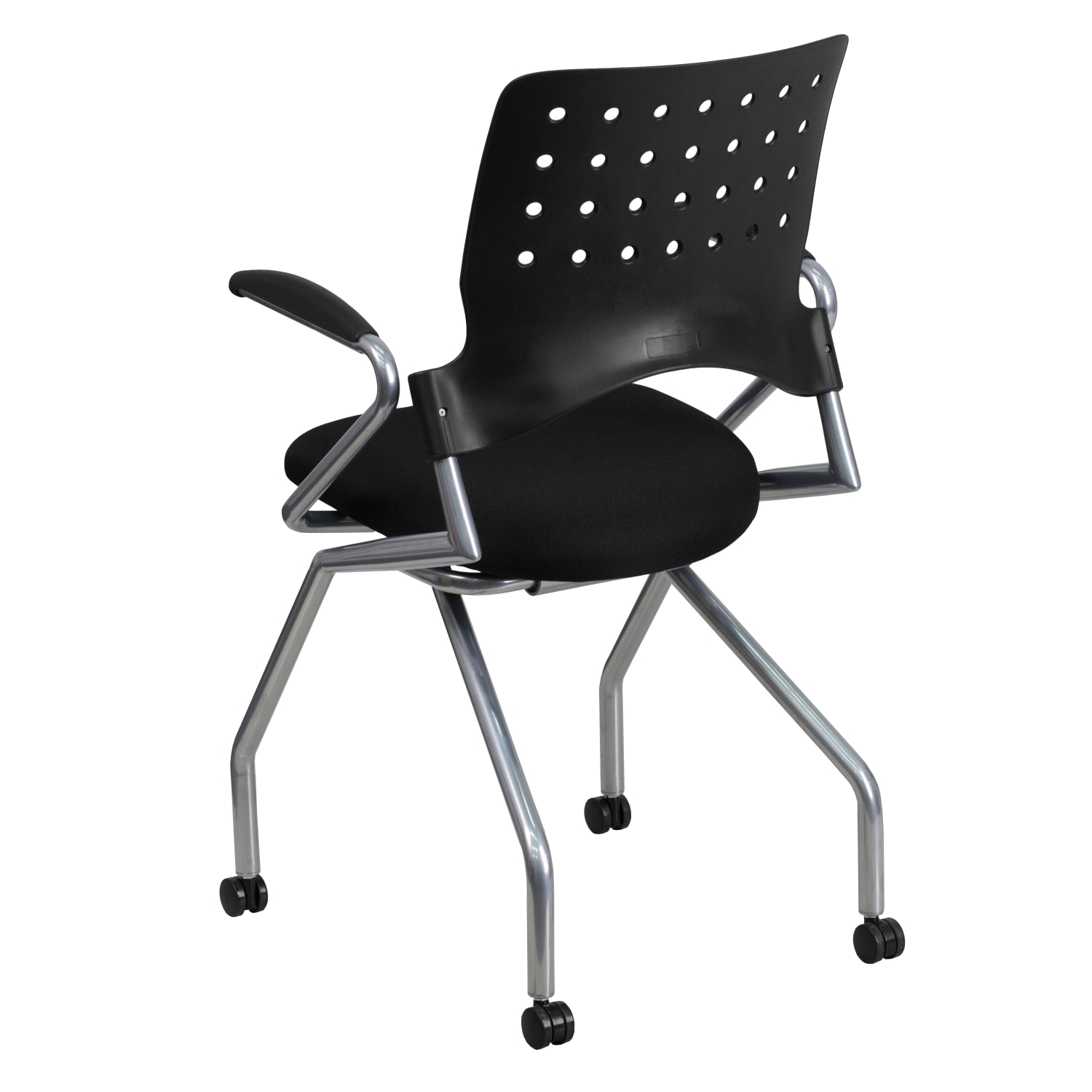 Flash Furniture Galaxy Mobile Nesting Chair with Arms, Black Fabric - Image 5