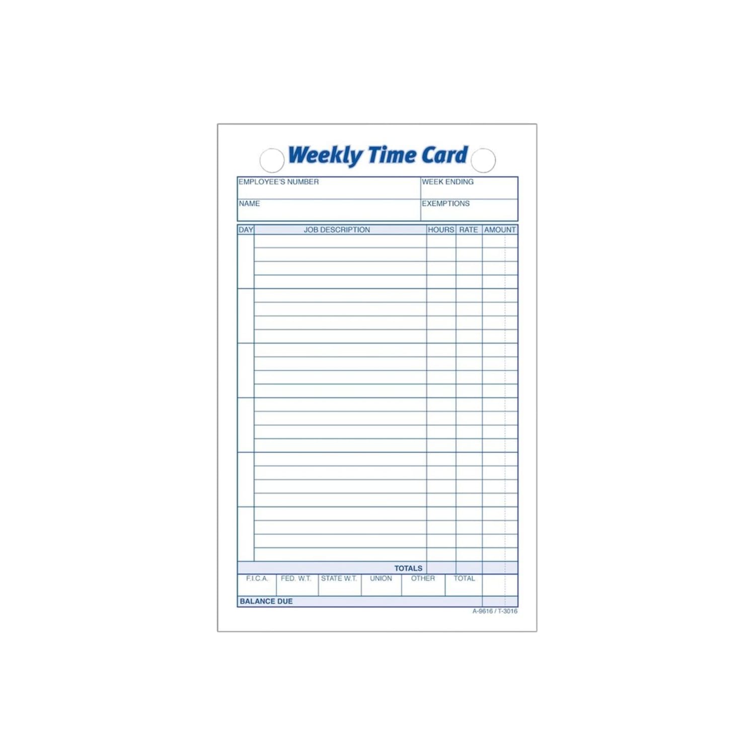 TOPS Weekly Time Cards, Pack Of 100