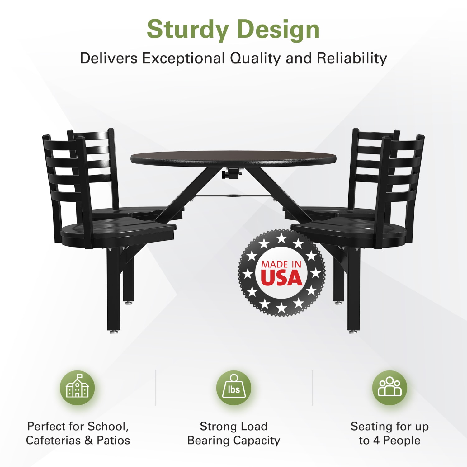 Palmer Hamilton Covey Indoor Cluster Table With 4 Seats, 29in x 54in, Montana Walnut/Black - Image 5