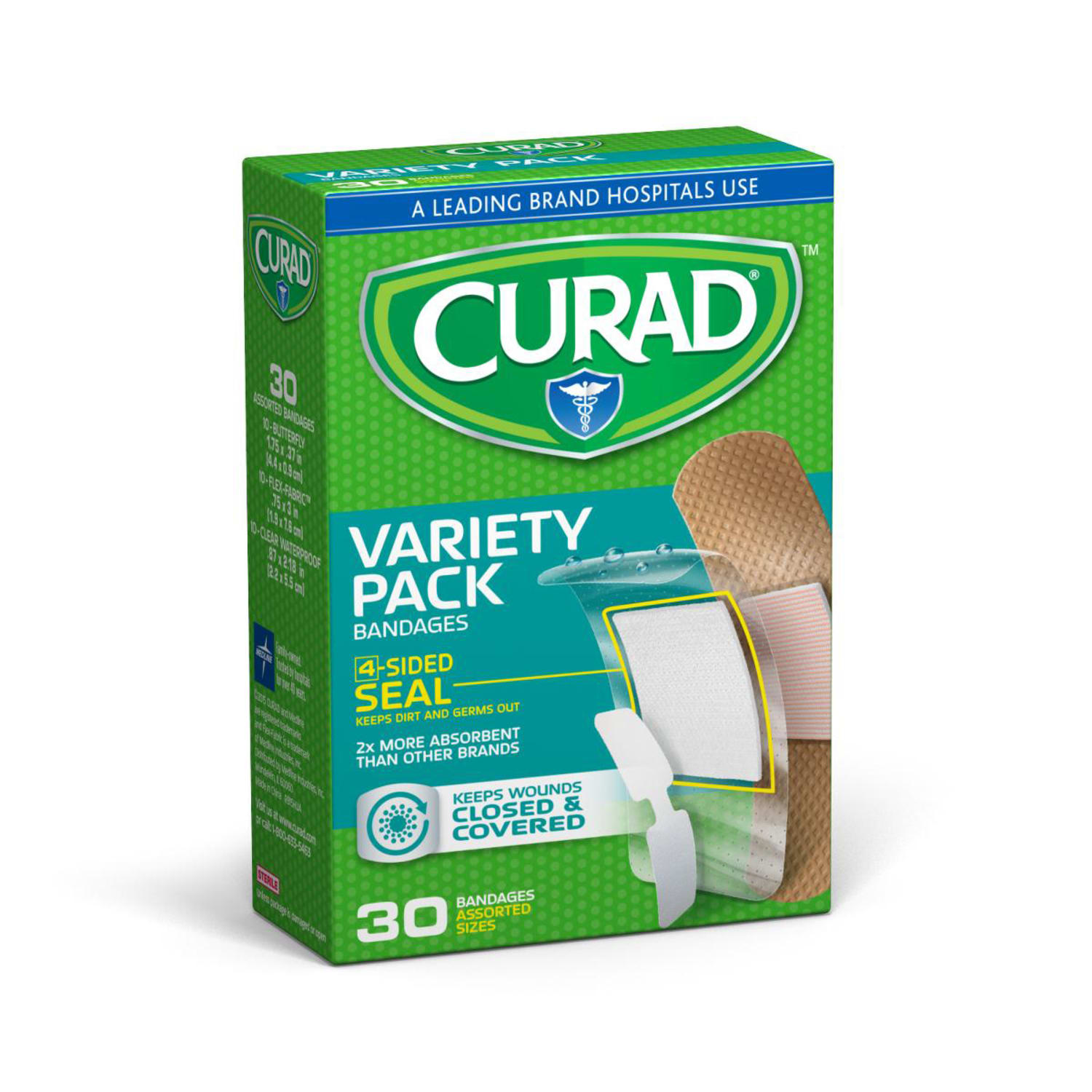 CURAD Bandage Variety Packs, Assorted Sizes, Assorted Colors, Case Of 24