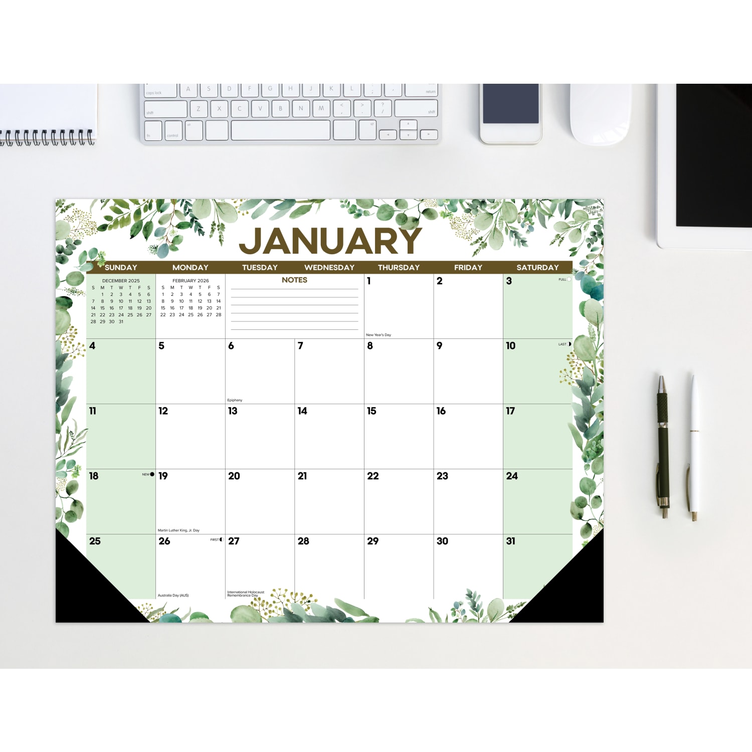2026 Willow Creek Press Desk Pad Calendar, 22in x 17in, Eucalyptus, January To December, 57223 - Image 3