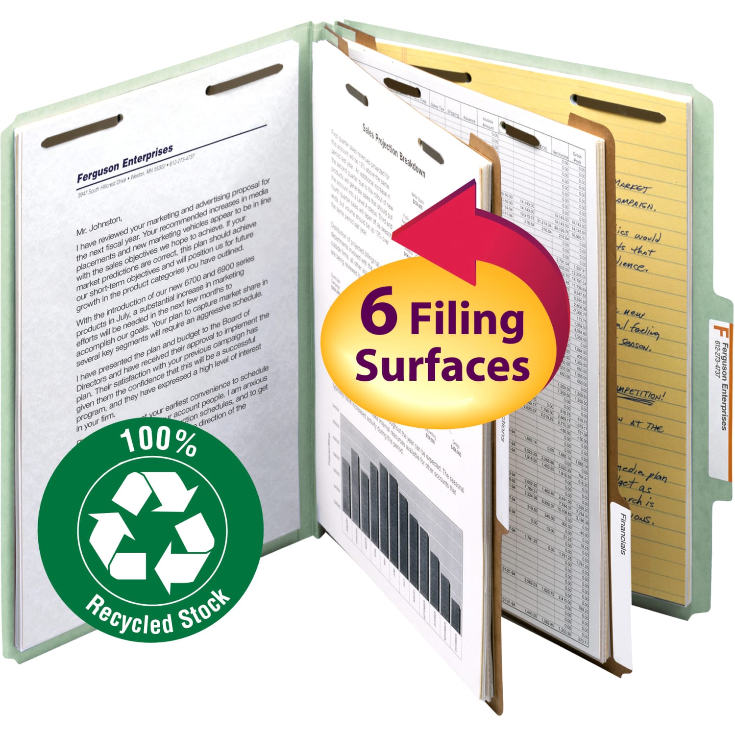 Smead Pressboard Colored Classification Folders, 2in Expansion, Letter Size, Gray, Box Of 10 Folders - Image 4