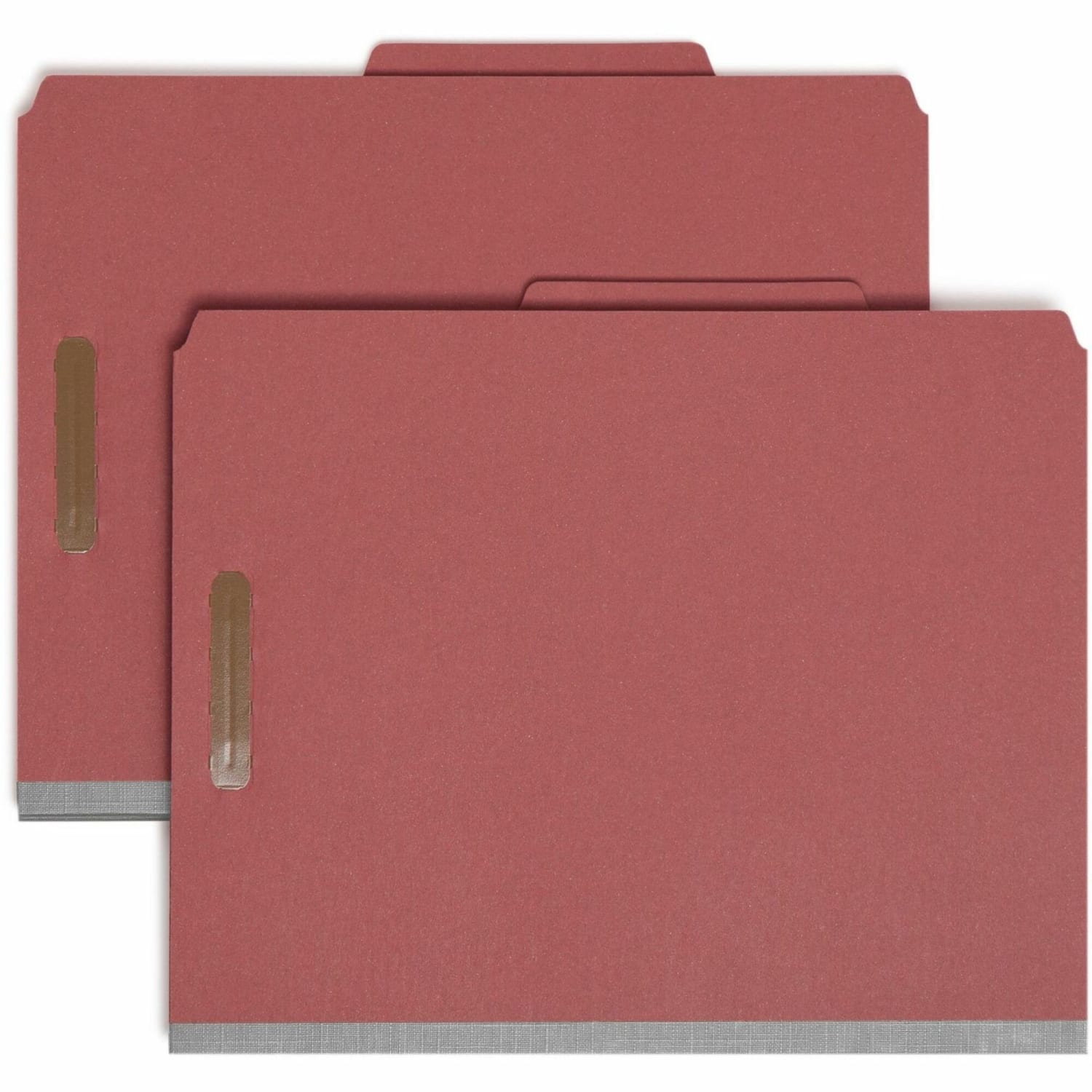 Smead Pressboard Colored Classification Folders, Letter Size, Red, Box Of 10 Folders
