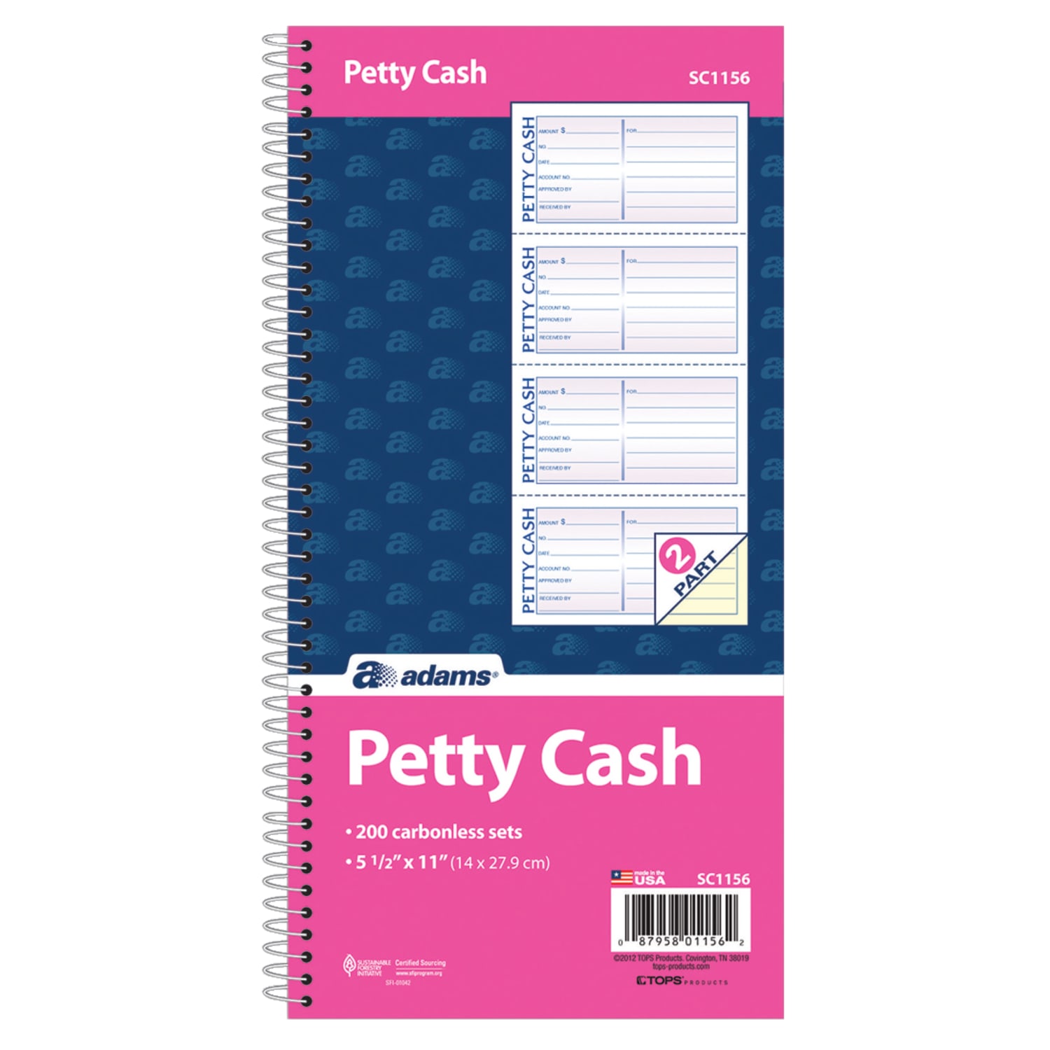 Adams 2-Part Petty Cash Receipt Book, 5 1/2in x 11in, Book Of 200 Sets - Image 3