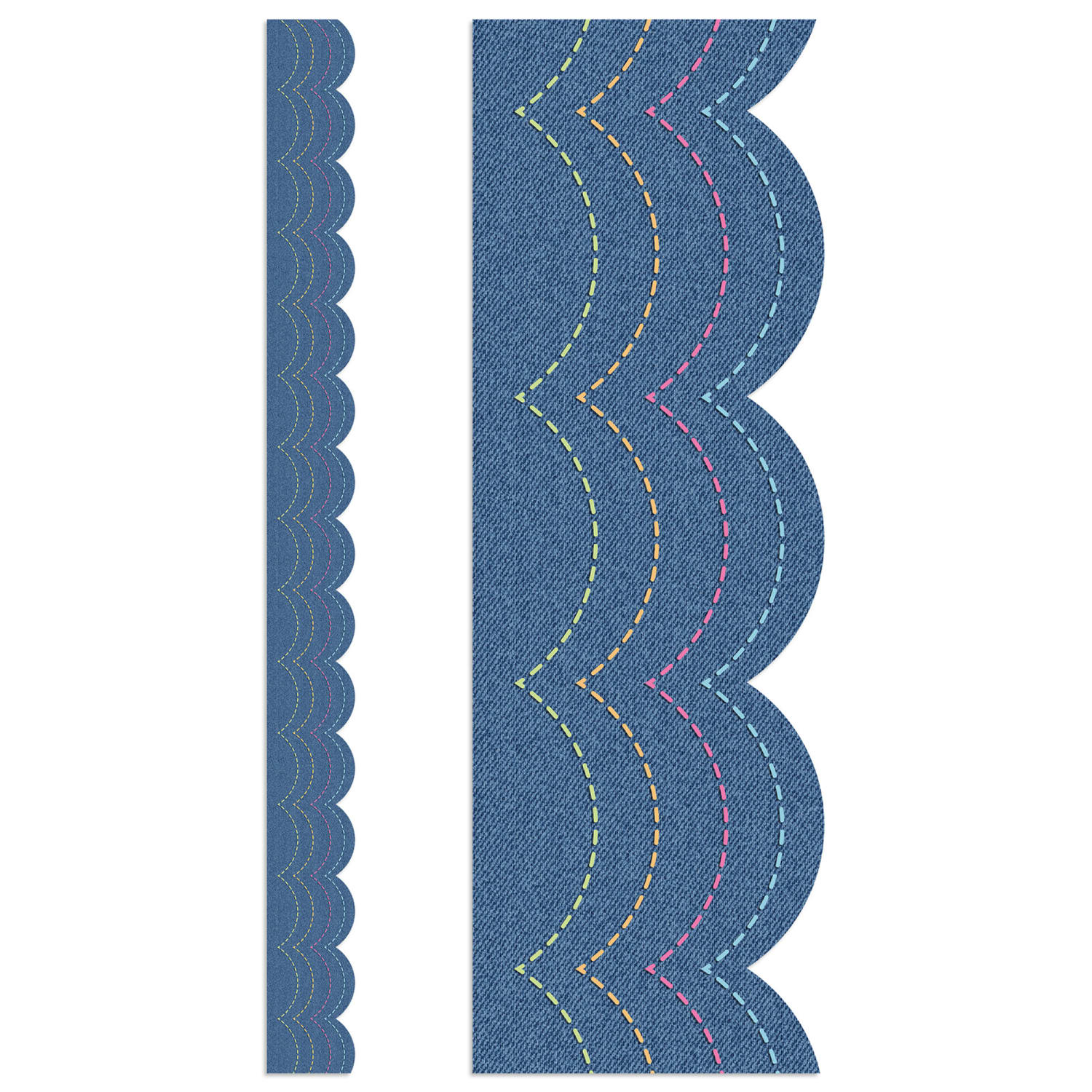 Carson Dellosa Education Scalloped Border, Crafty and Cool Denim, 39 Feet Per Pack, Set Of 6 Packs - Image 4