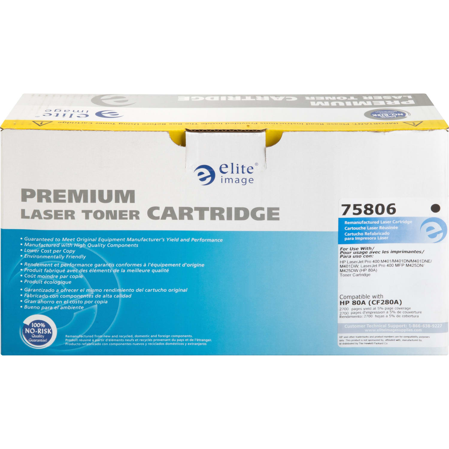 Elite Image Remanufactured Black Toner Cartridge Replacement For HP 80A, CF280A - Image 3