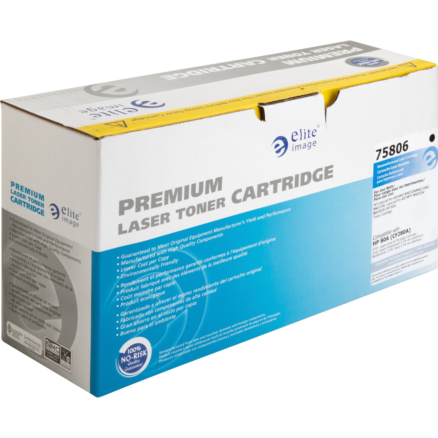 Elite Image Remanufactured Black Toner Cartridge Replacement For HP 80A, CF280A - Image 4