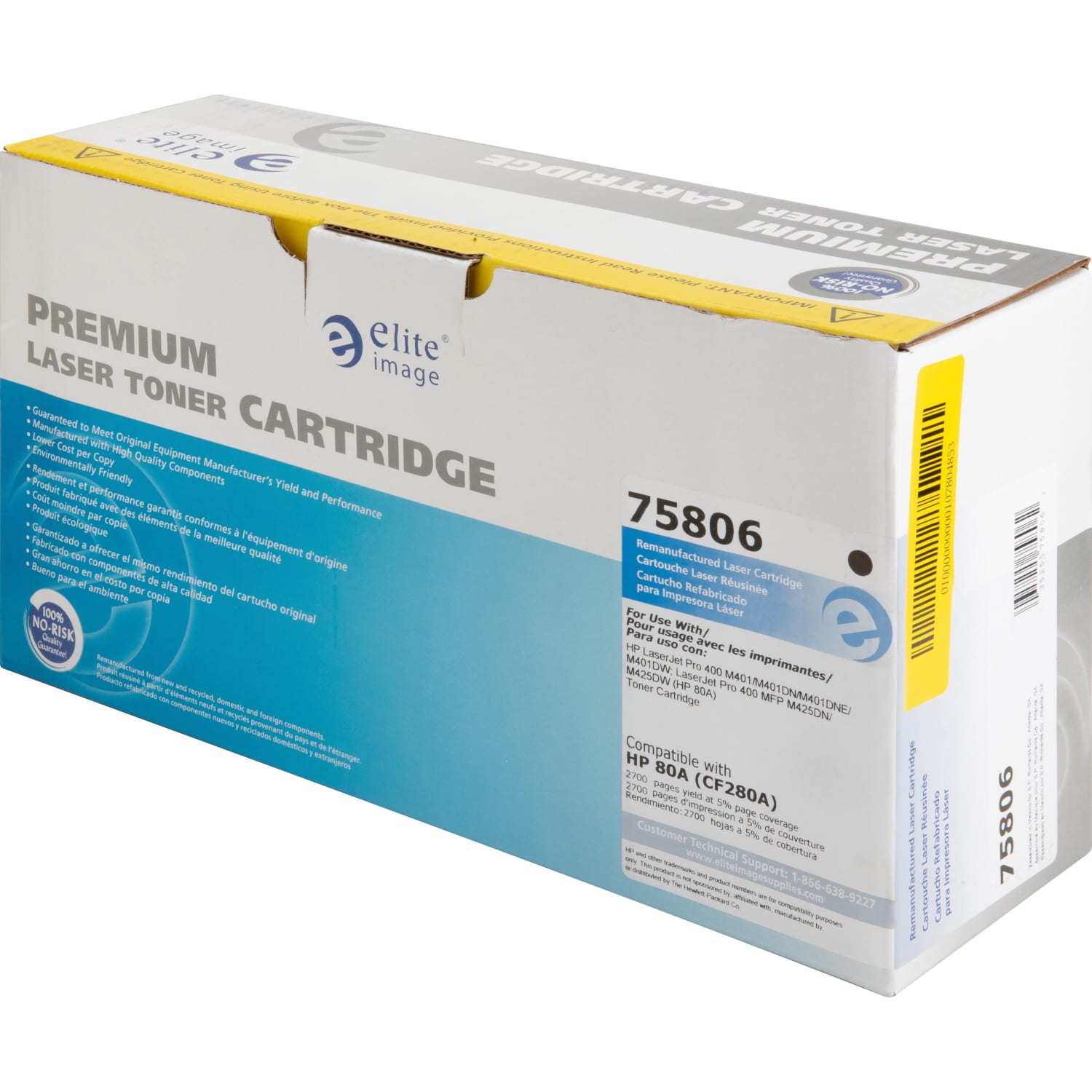 Elite Image Remanufactured Black Toner Cartridge Replacement For HP 80A, CF280A - Image 5