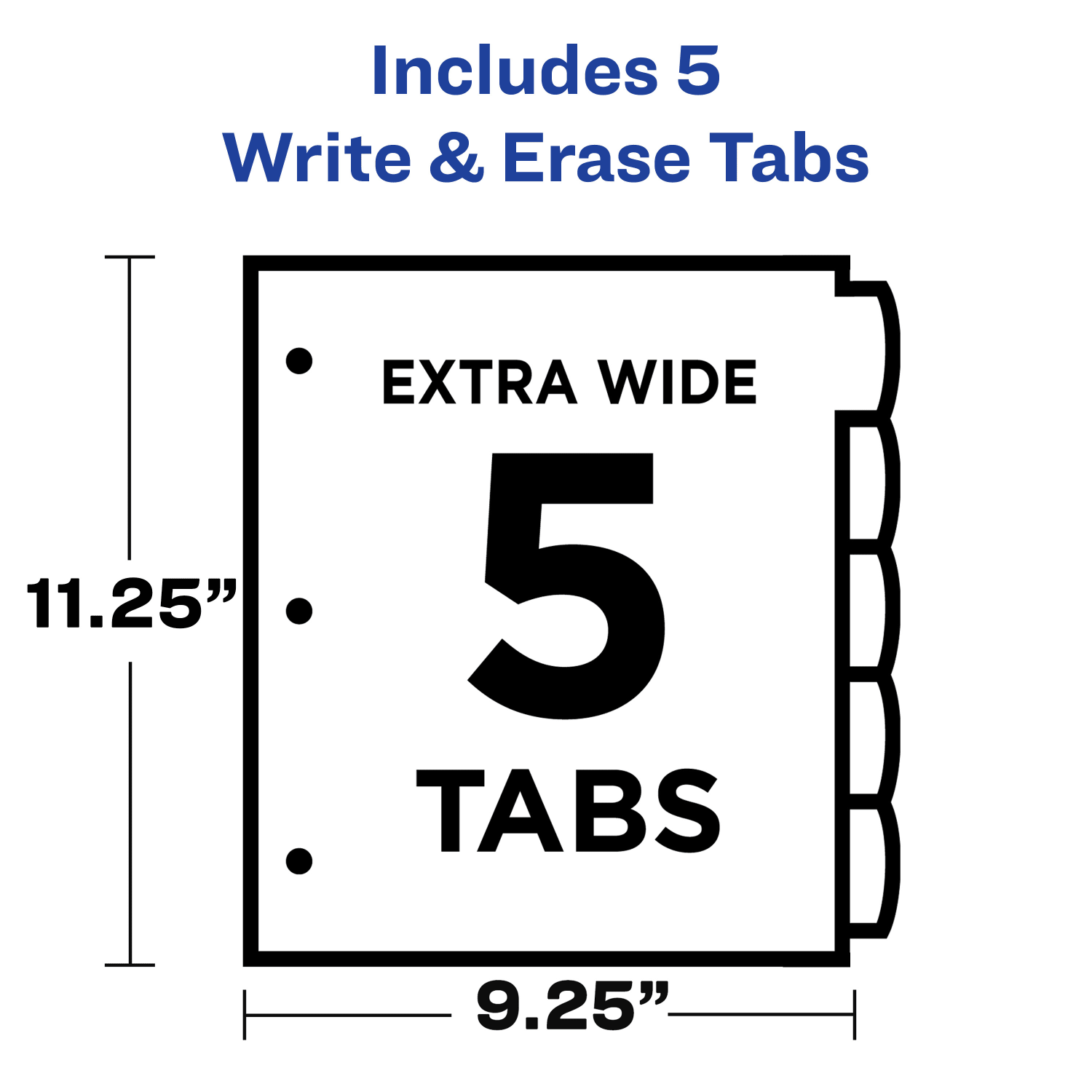 Avery Write & Erase Pocket Plastic Dividers For 3 Ring Binders, 9-1/4in x 11-1/4in, 5-Tab Set, Multicolor, 1 Set - Image 4