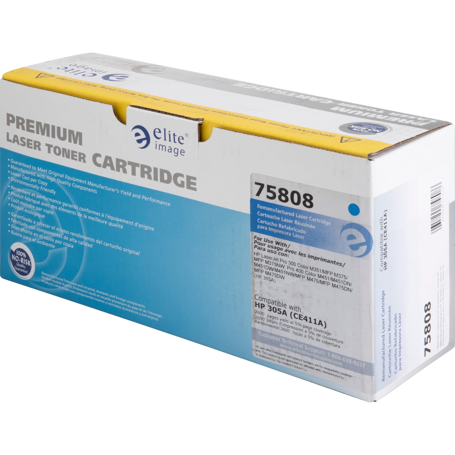 Elite Image Remanufactured Cyan Toner Cartridge Replacement For HP 305A, CE411A - Image 5