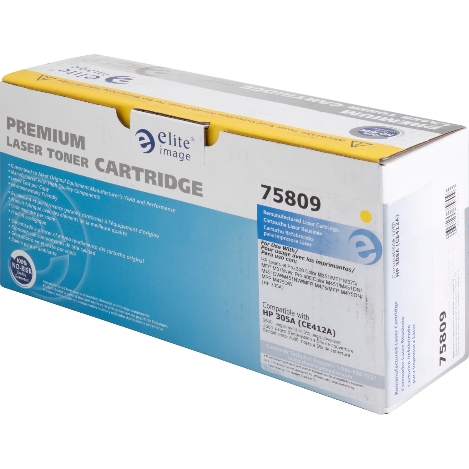 Elite Image Remanufactured Yellow Toner Cartridge Replacement For HP 305A, CE412A - Image 5
