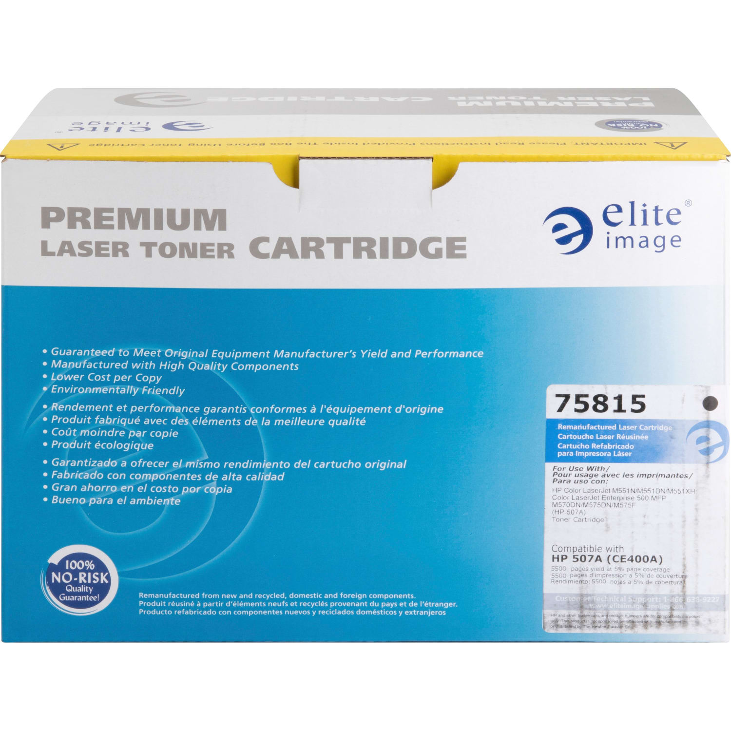 Elite Image Remanufactured Black Toner Cartridge Replacement For HP 507A, CE400A - Image 3