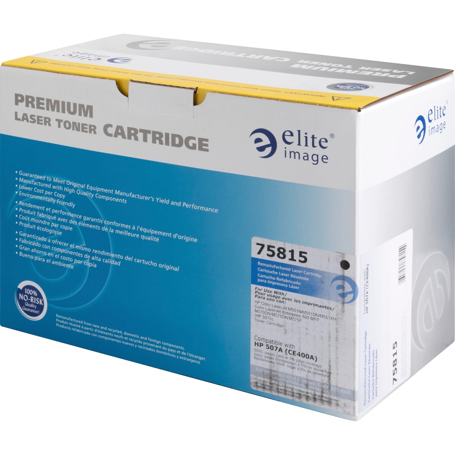 Elite Image Remanufactured Black Toner Cartridge Replacement For HP 507A, CE400A - Image 5
