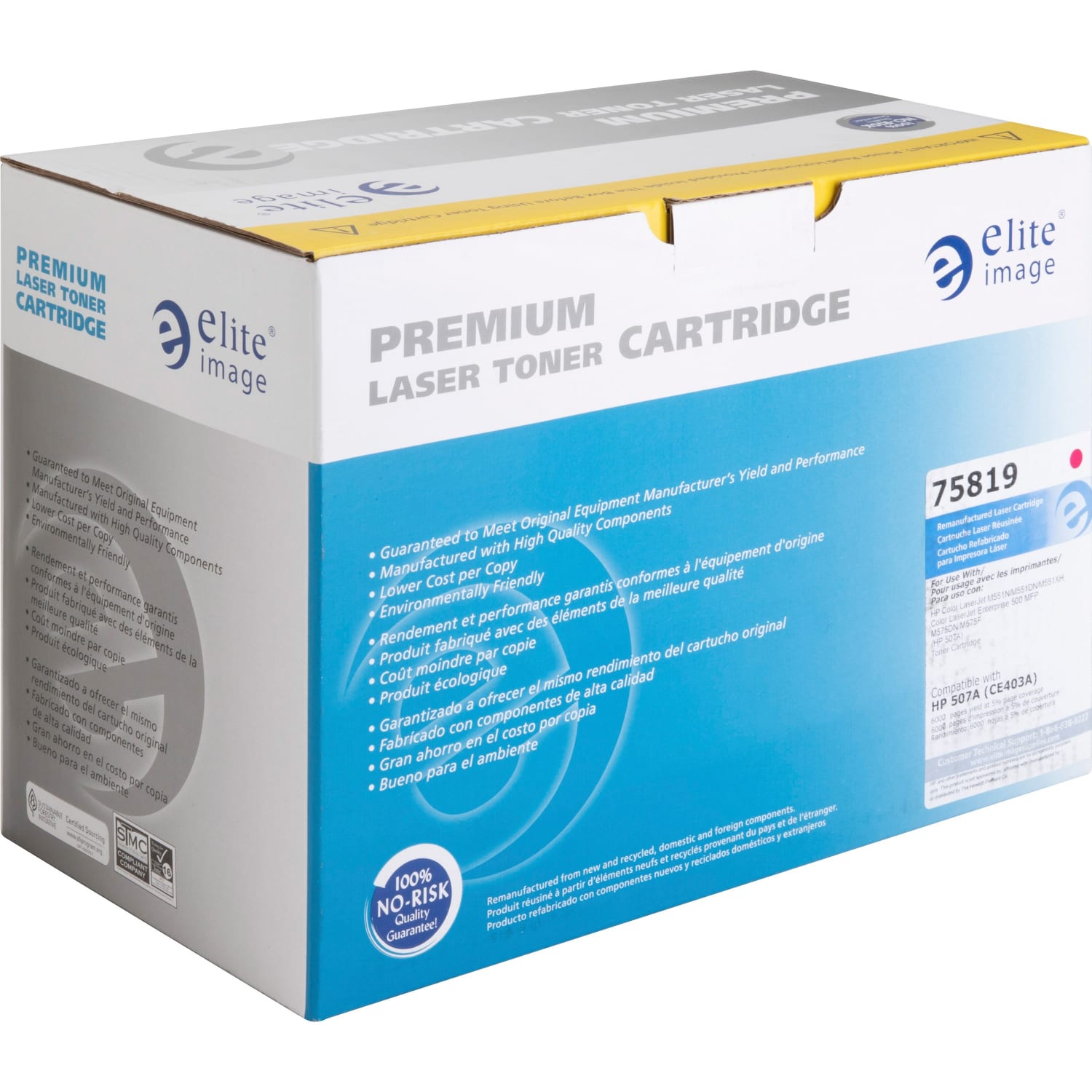 Elite Image Remanufactured Magenta Toner Cartridge Replacement For HP 507A, CE403A - Image 4