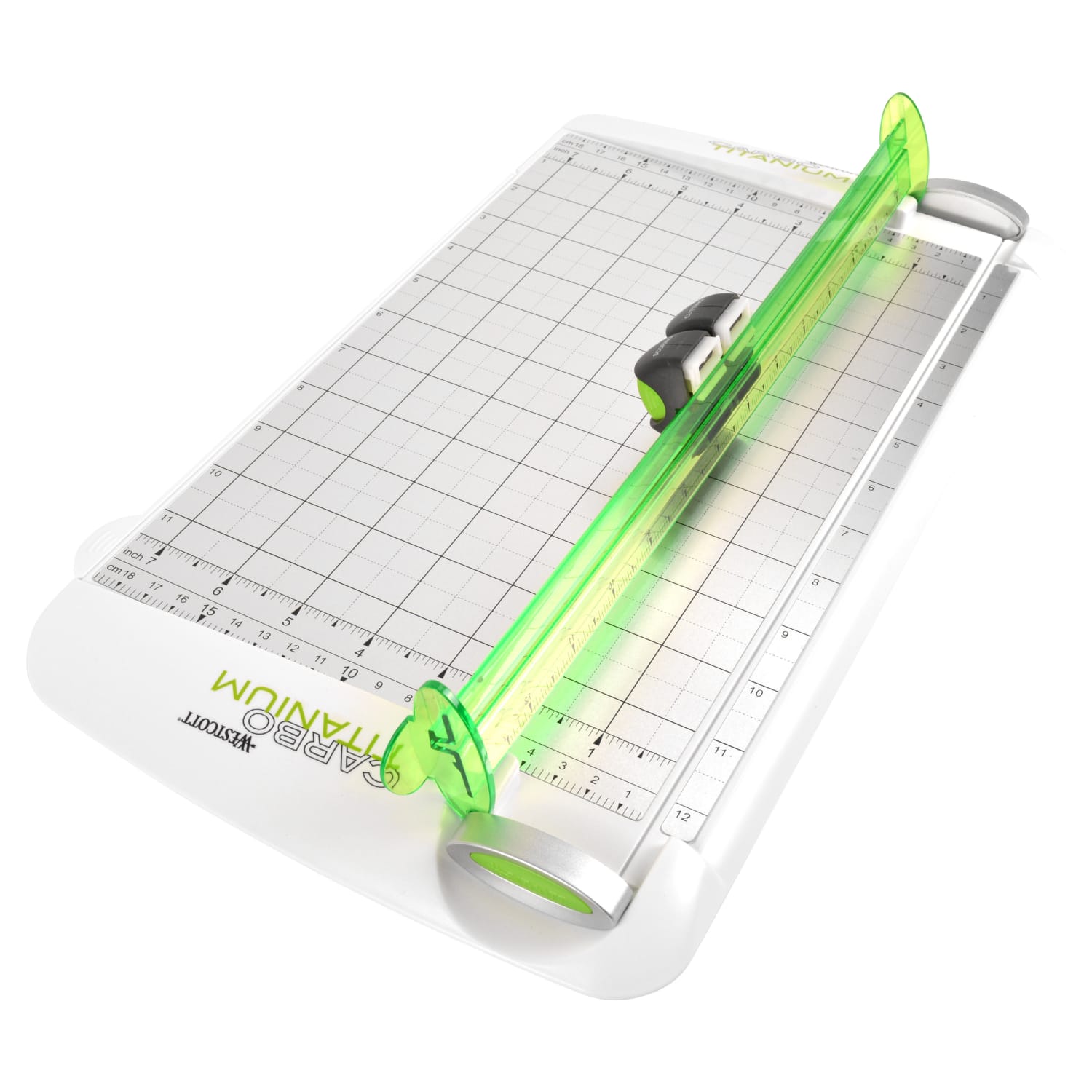 Westcott CarboTitanium Personal Paper Trimmer, 12in, White/Green - Image 4